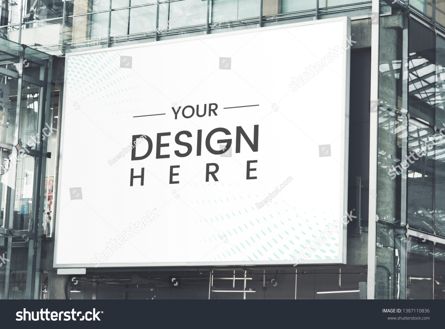 Large-scale rectangular marketing billboard mockup #1387110836