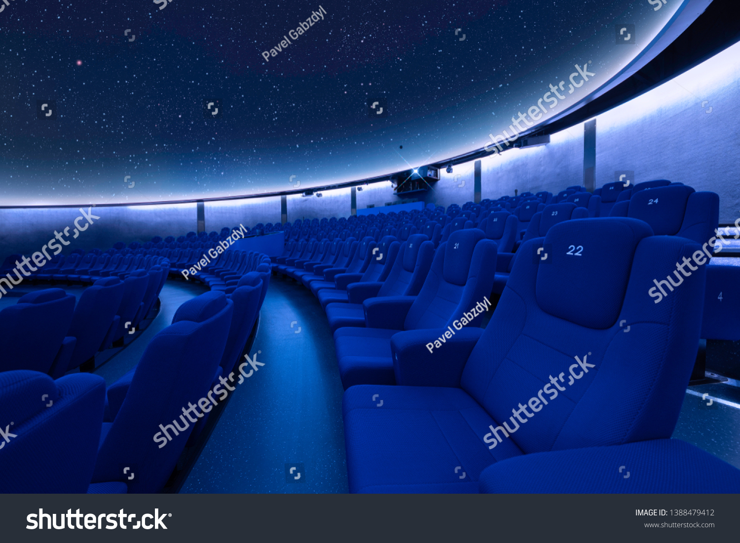 A breathtaking star projection at the planetarium with comfortable seats #1388479412