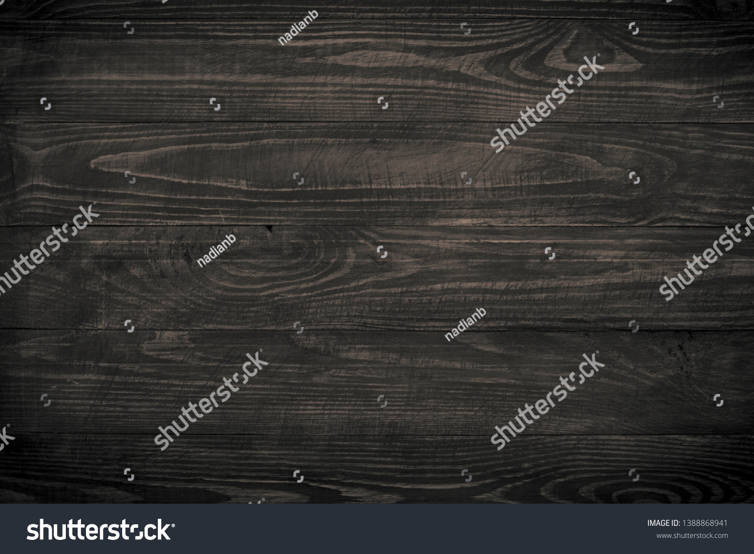 Wooden background. Dark wooden texture empty horizontal surface. Space for design. #1388868941