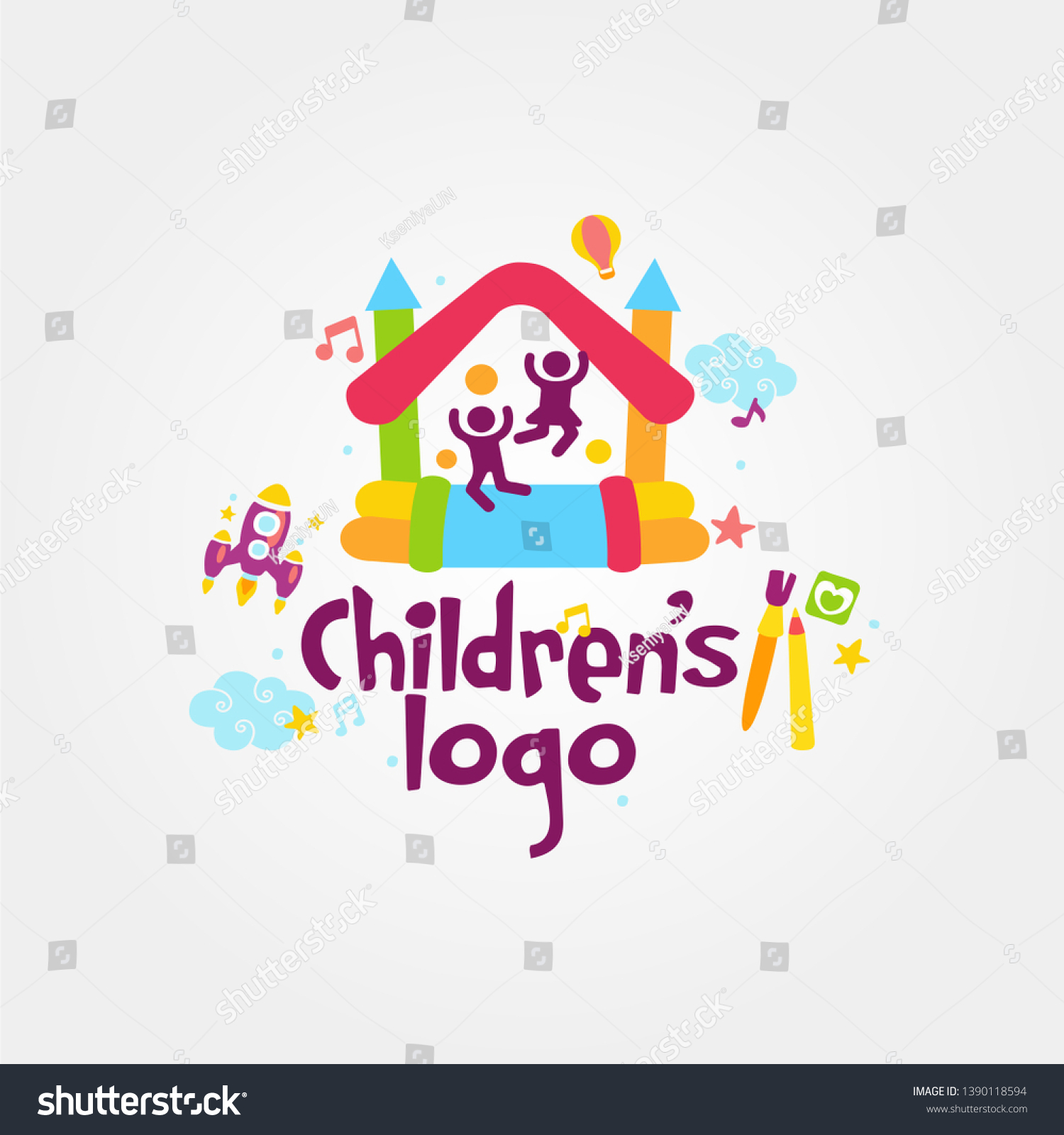 Child Logo template vector image - Royalty Free Stock Vector 1390118594 ...