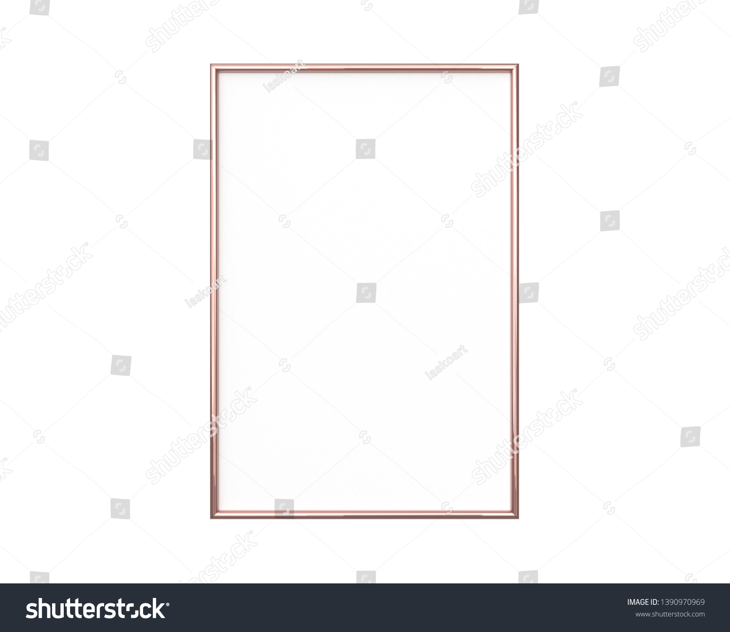Rose gold frame mockup on a white background. 2x3 ratio Vertical  #1390970969