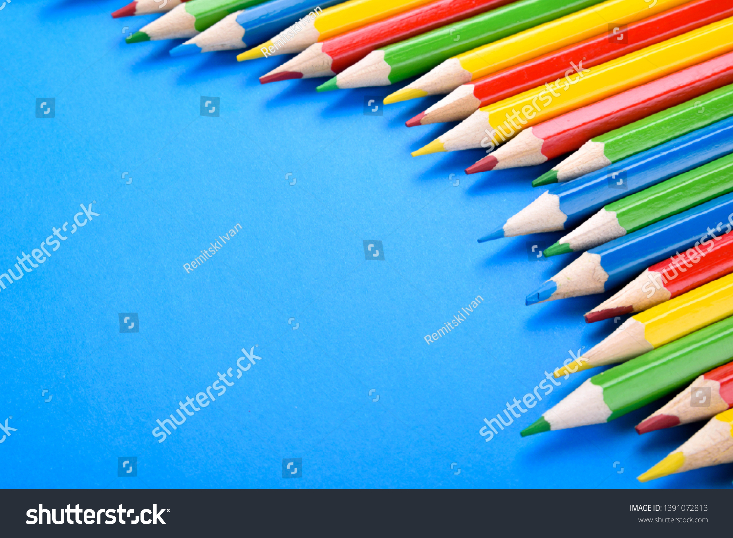 Colored pencils background.Color pencils on blue background.Close up.
Many different colored pencils on blue background.Colorful pencil .Colorfull
 #1391072813