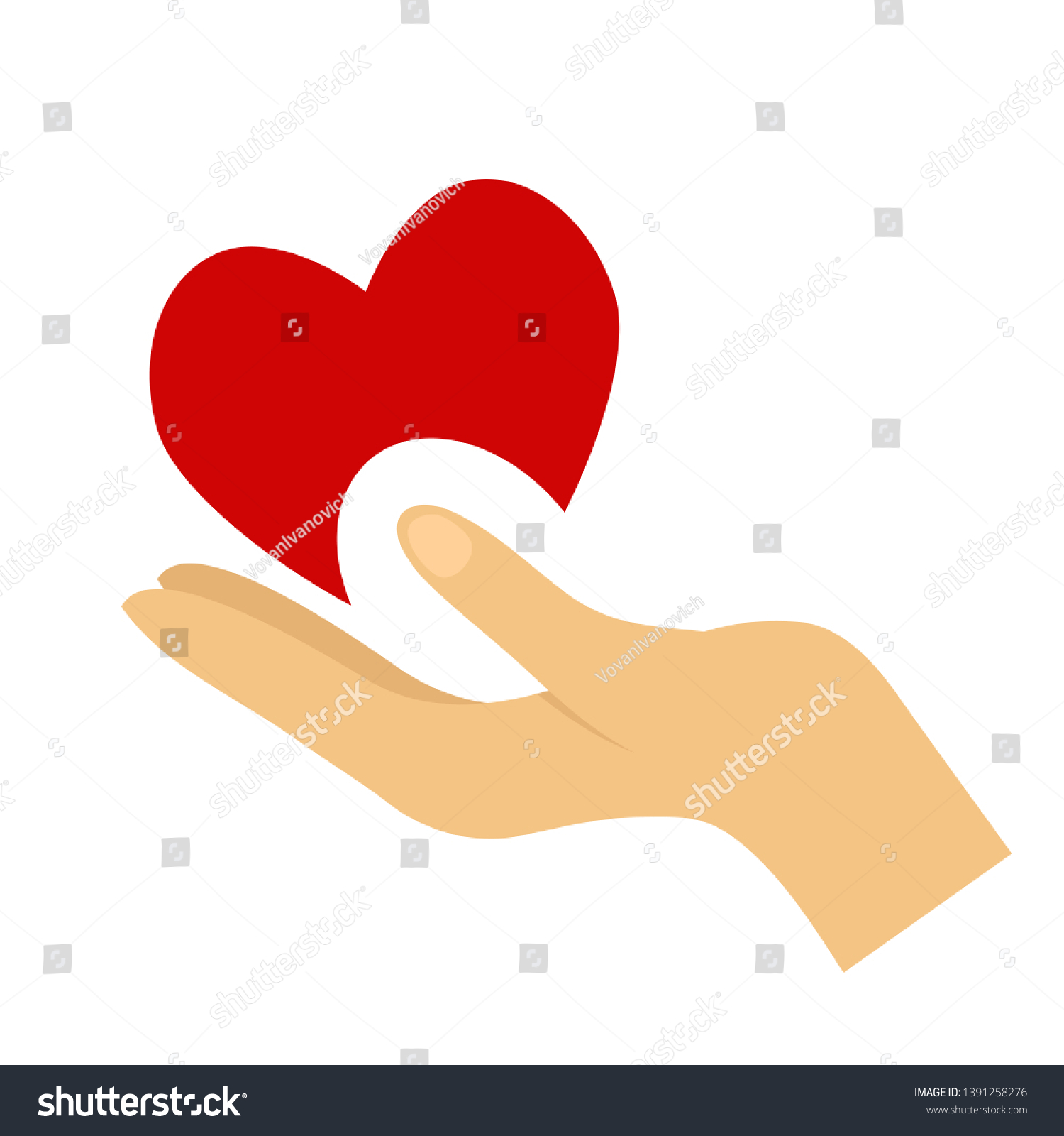 Heart In Hand Symbol Sign Icon Logo Template Royalty Free Stock