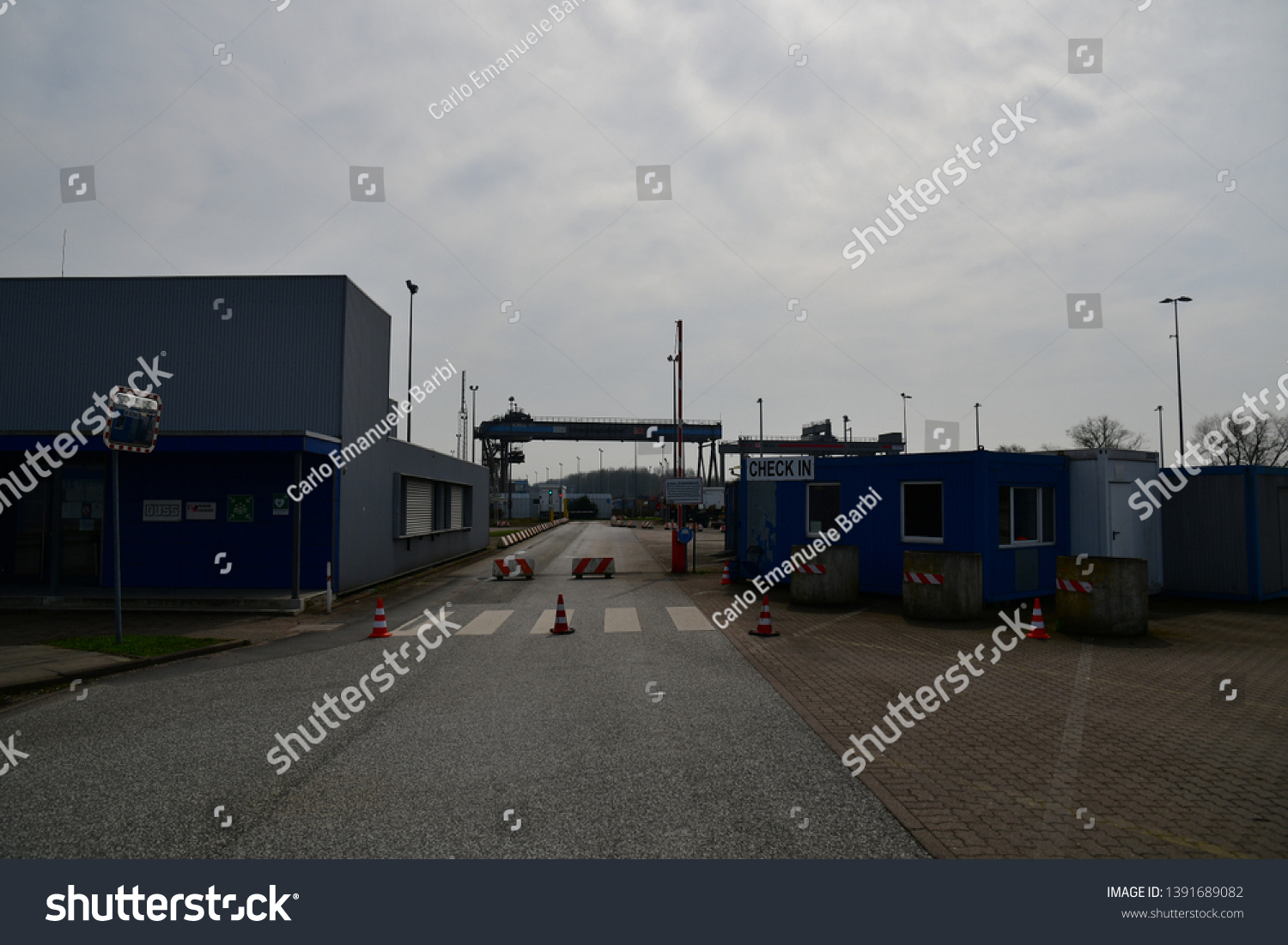 Hamburg, Germany - 2018.04.16 container terminal #1391689082