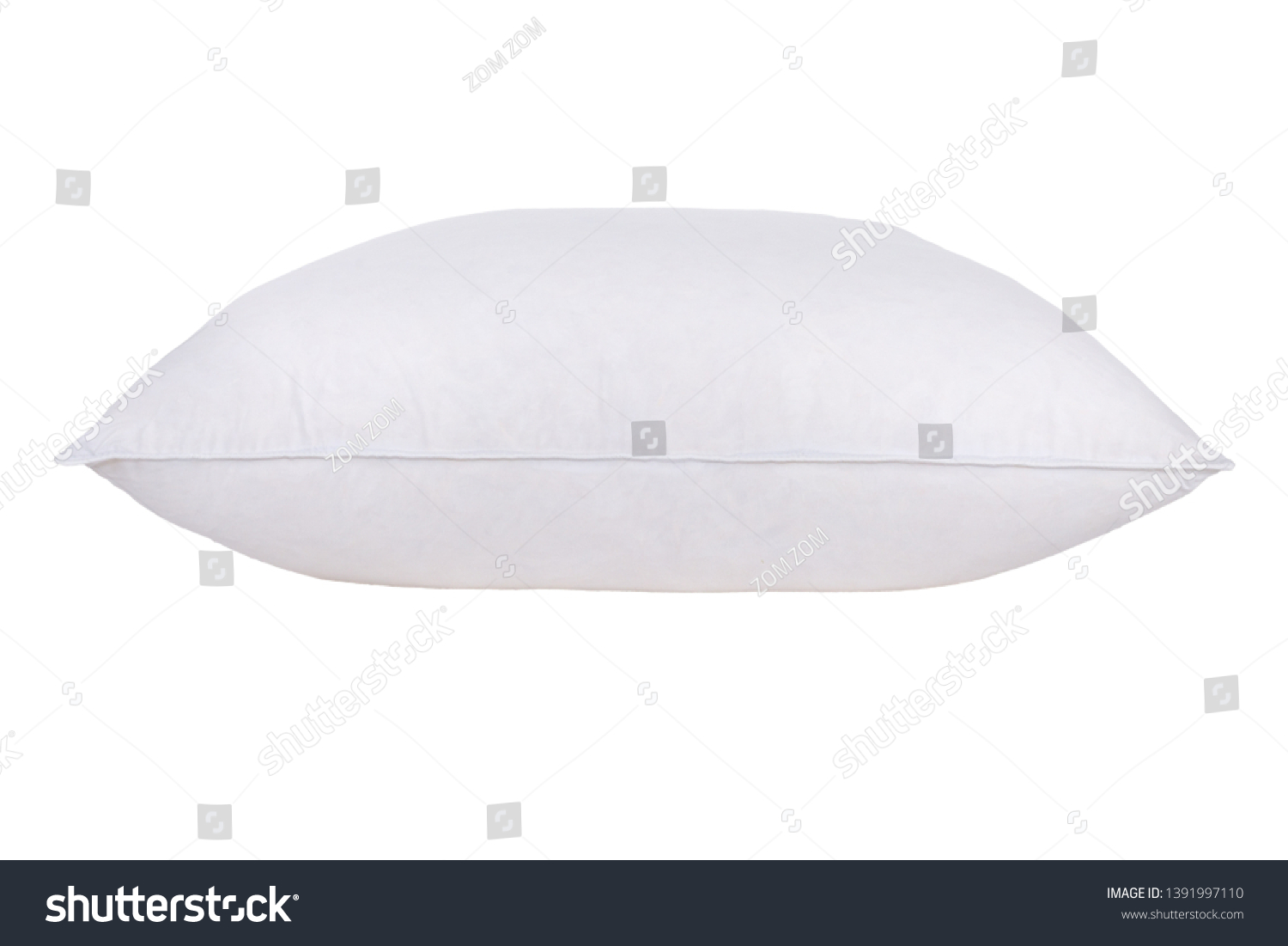 soft pillow isolated on white background, cushion pillow squab  perfect white fluffy product photography, stock photography #1391997110
