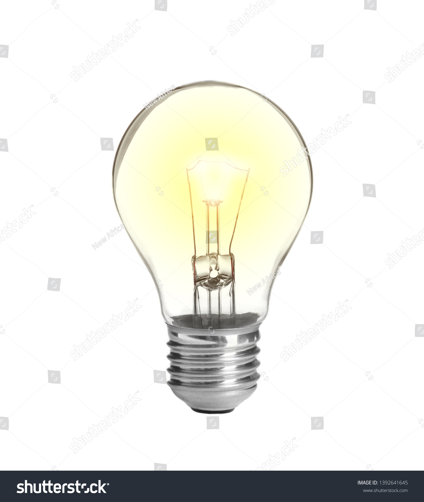 Modern glowing lamp bulb on white background #1392641645