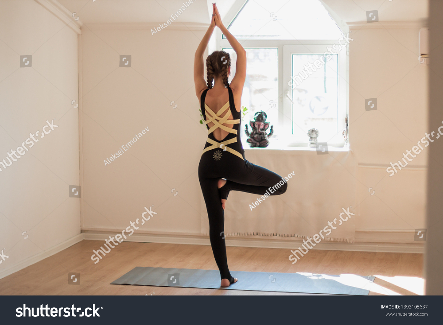 Girl do yoga asana fun #1393105637