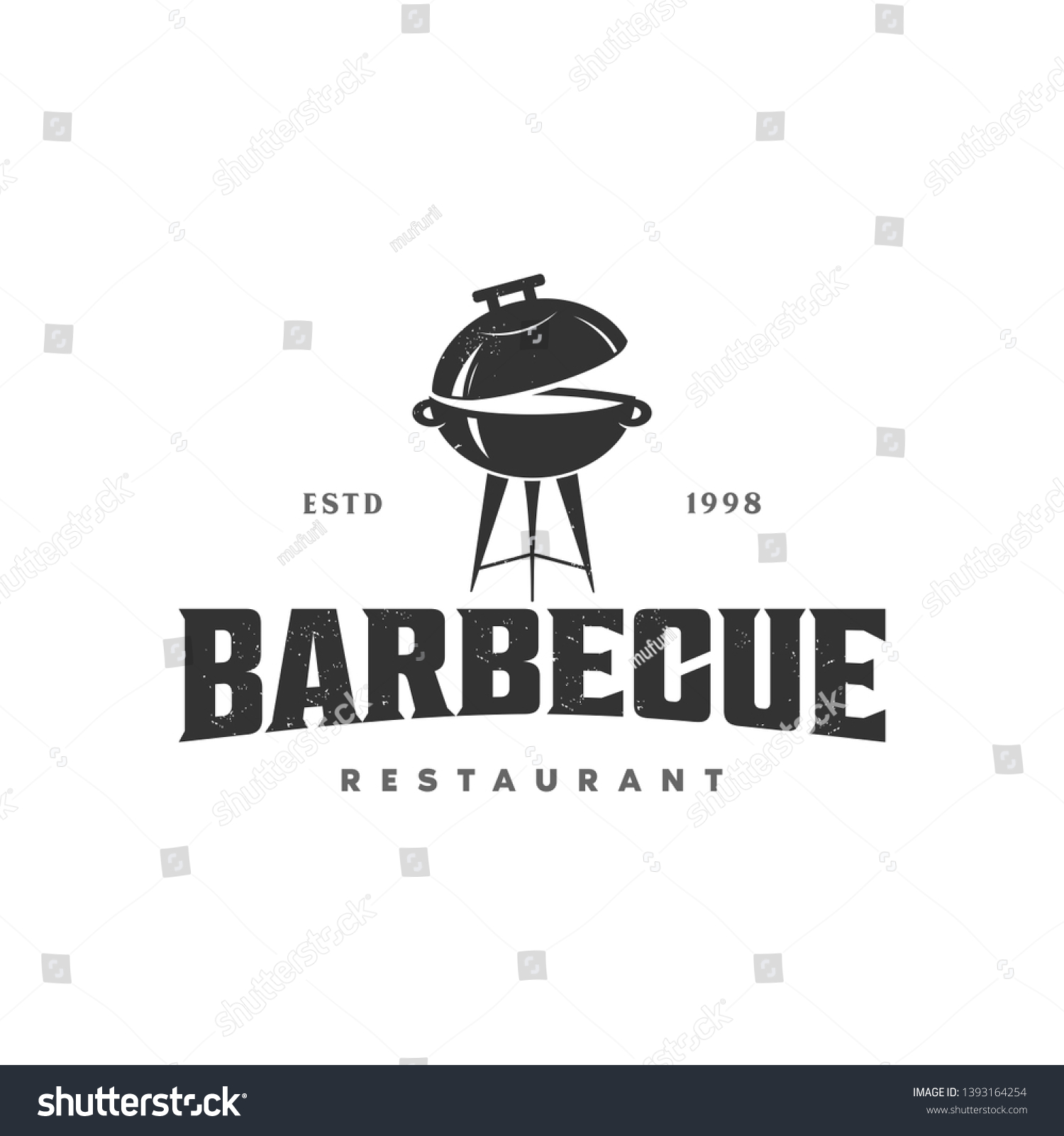 barbecue and restaurant logo illustration - Royalty Free Stock Vector ...