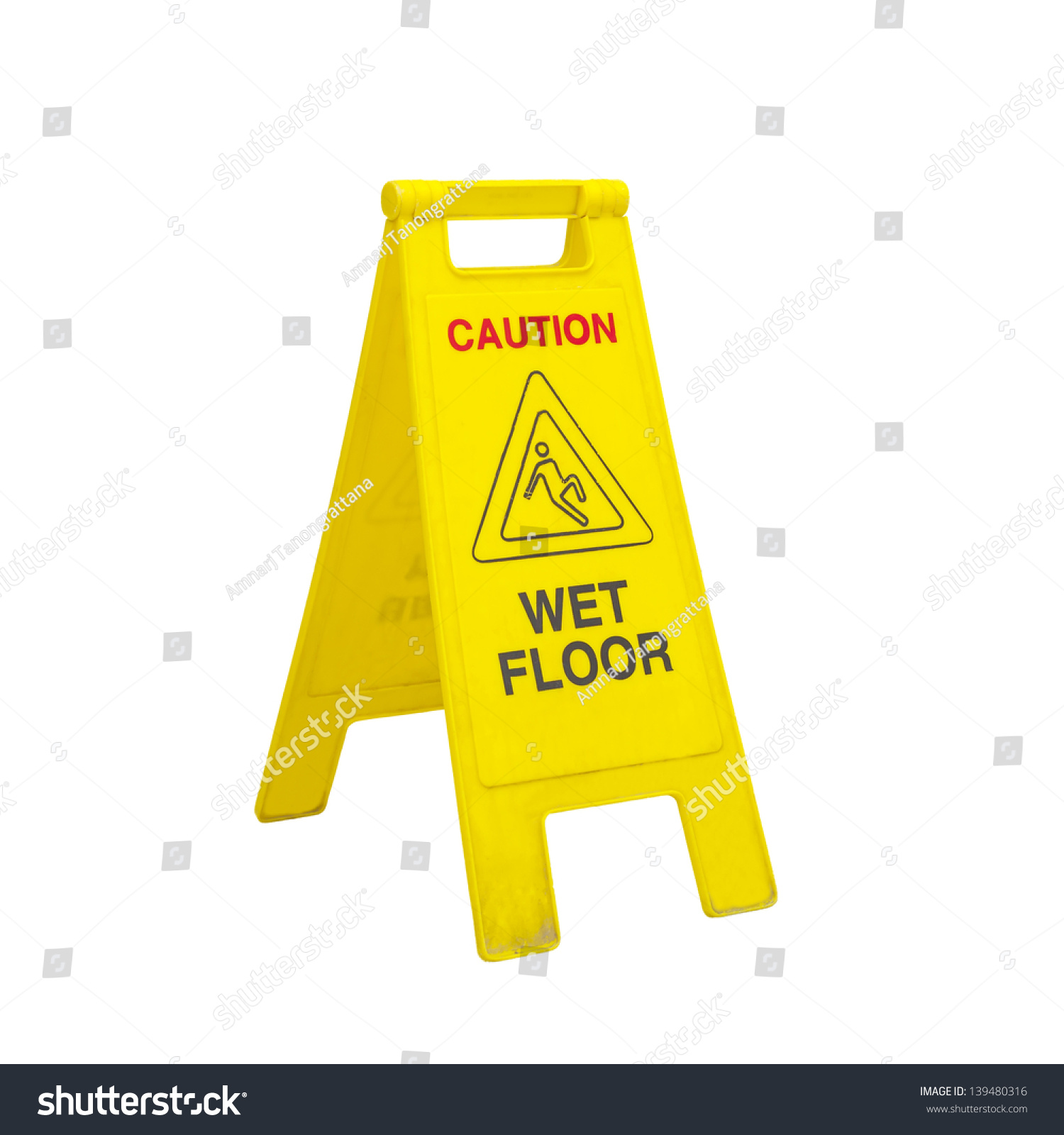 caution wet floor signs in the office room  #139480316