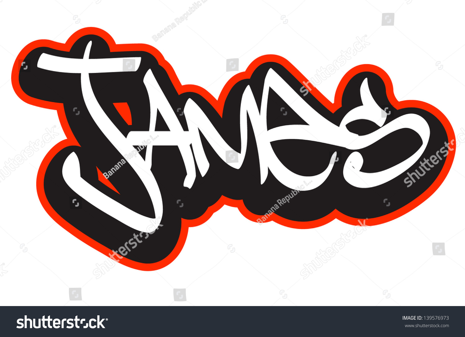 Royalty Free James Graffiti Font Style Name Hip Hop 139576973