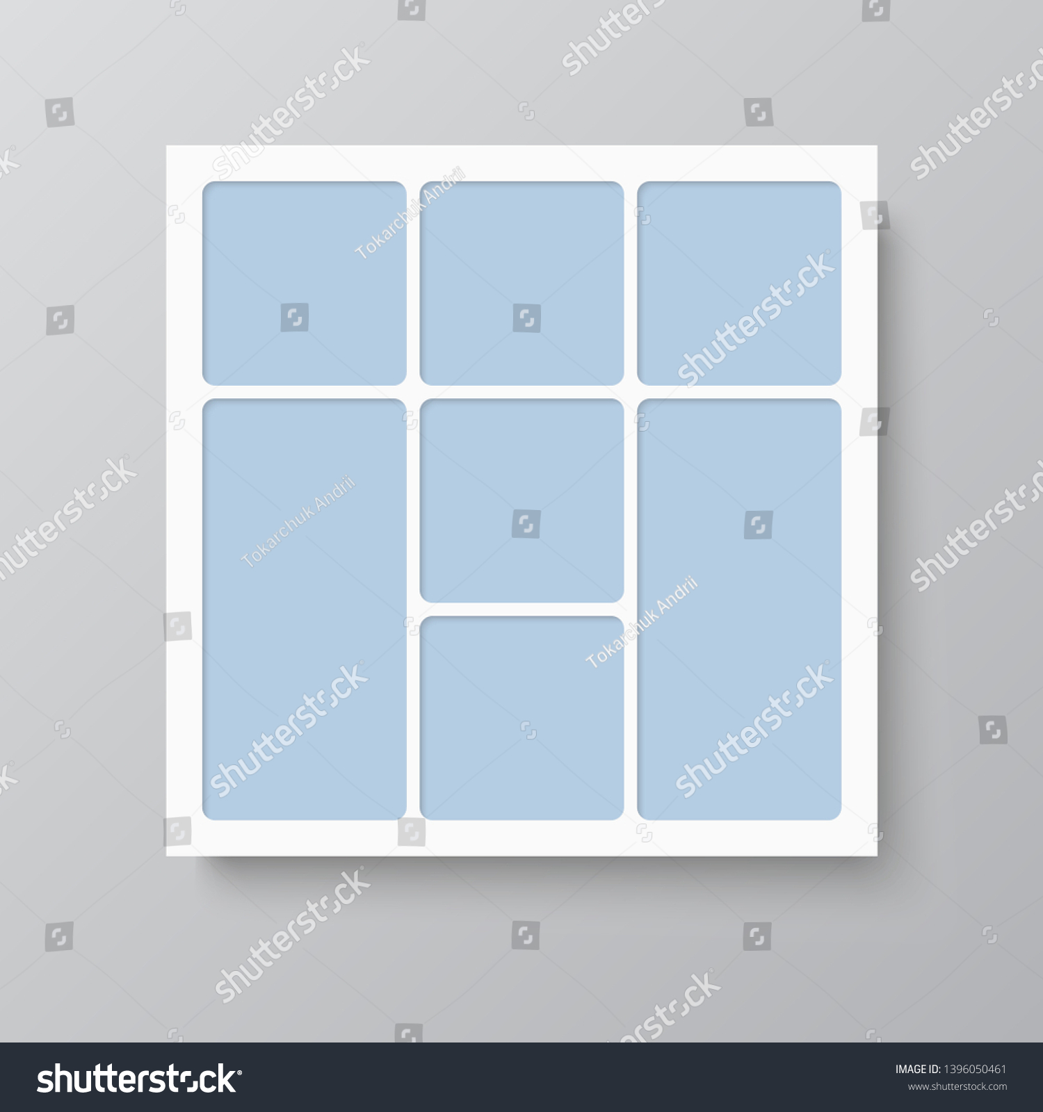 Templates collage seven frames, photos, parts - Royalty Free Stock ...