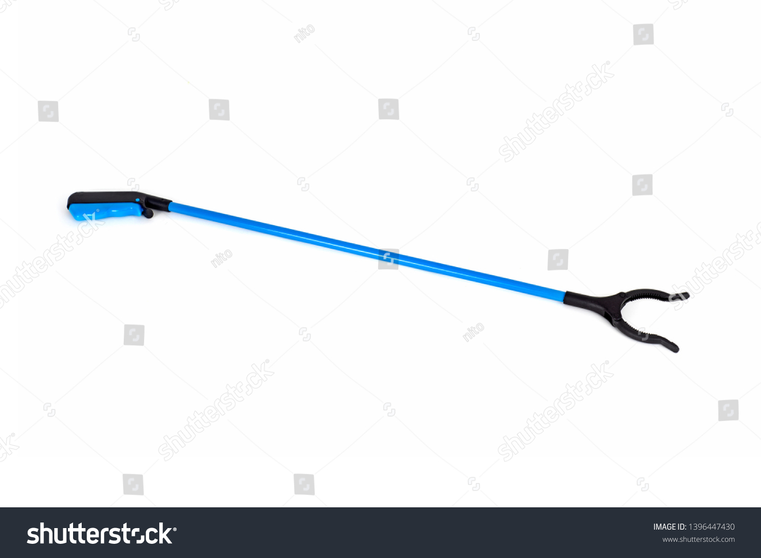 a blue and black reach extender on a white background #1396447430