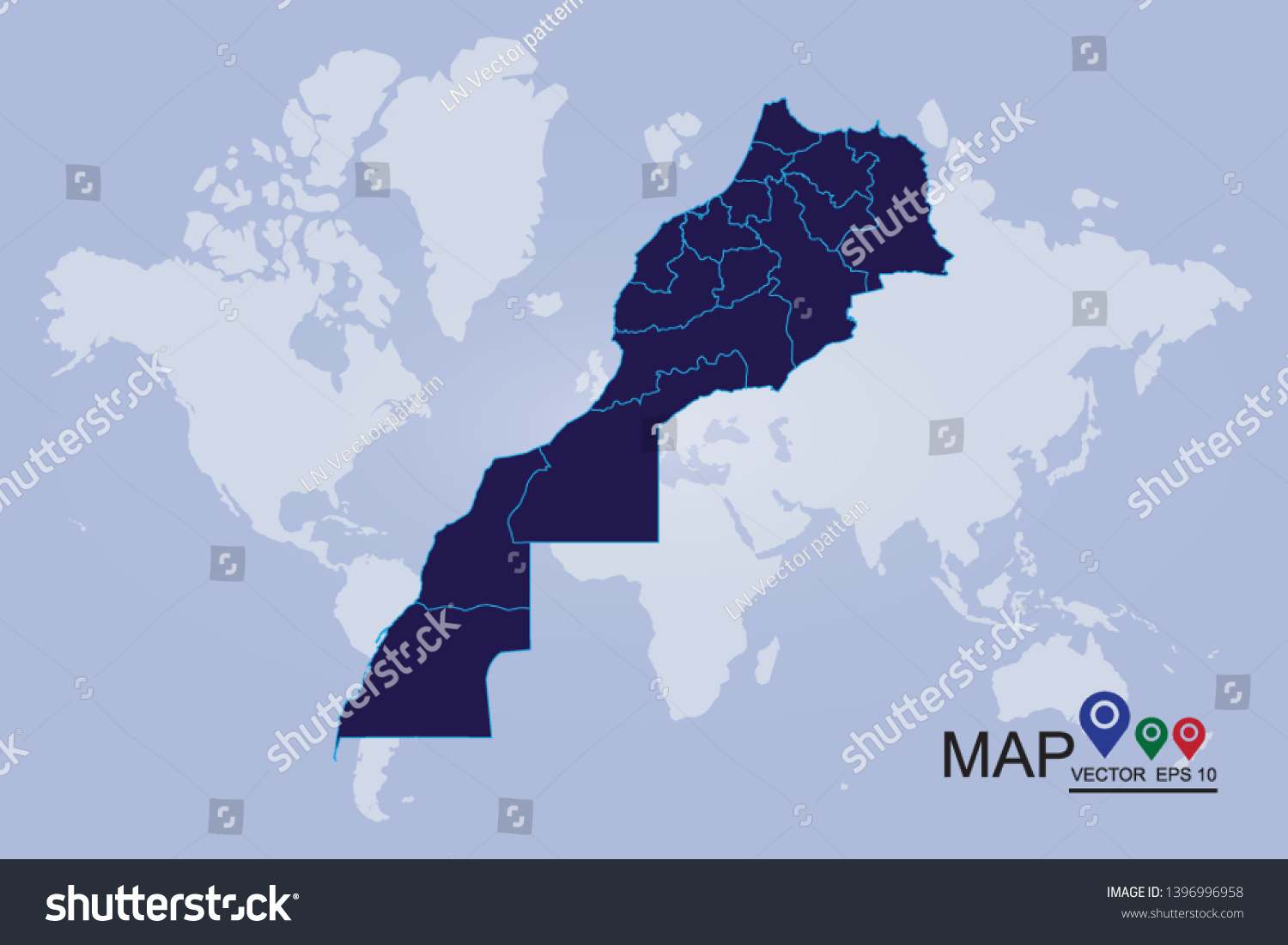 Map Of Morocco Western Sahara High Detailed Royalty Free Stock   Avopix 1396996958 