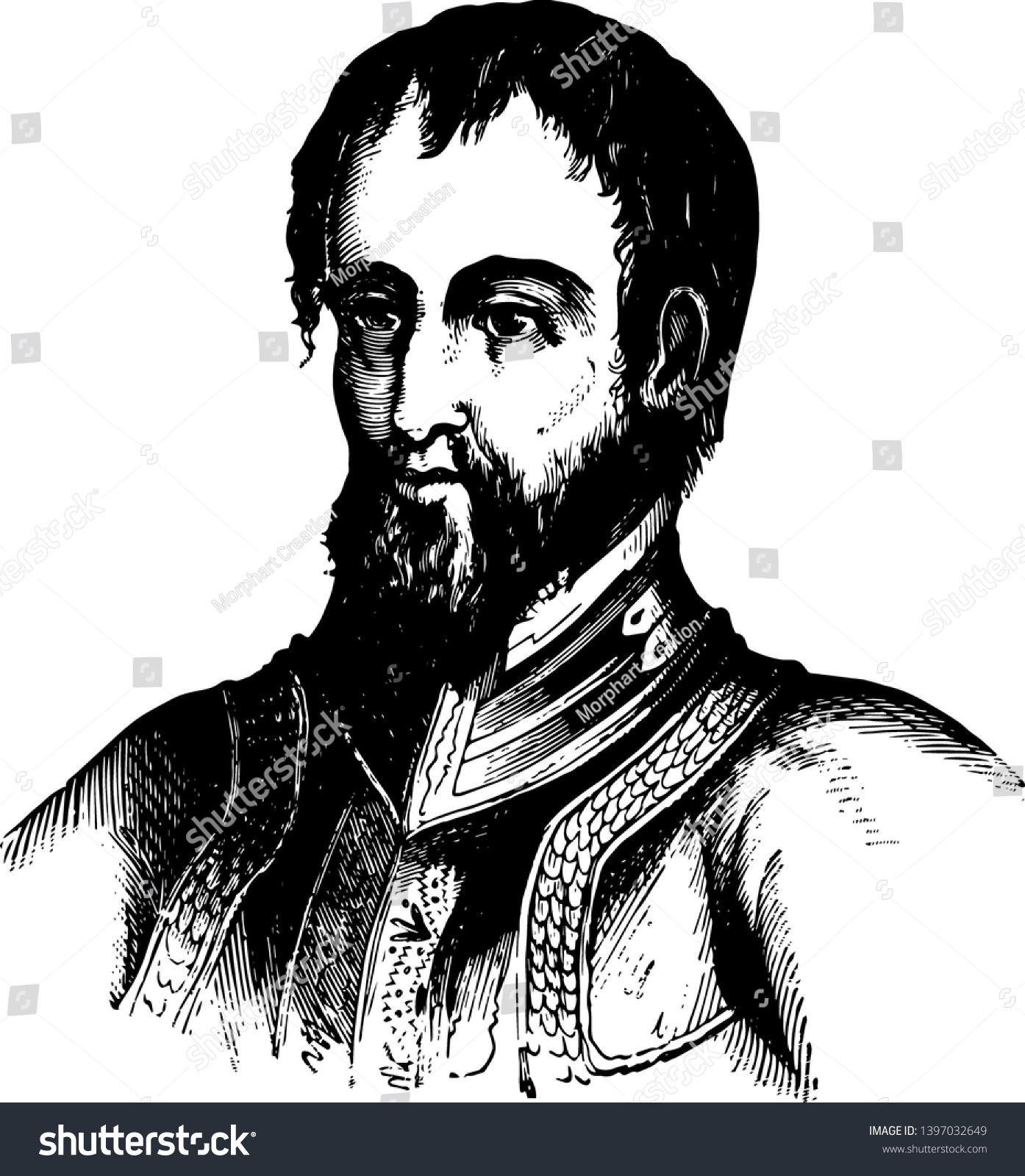 Hernando de Soto was a Spanish explorer and Royalty Free Stock Vector