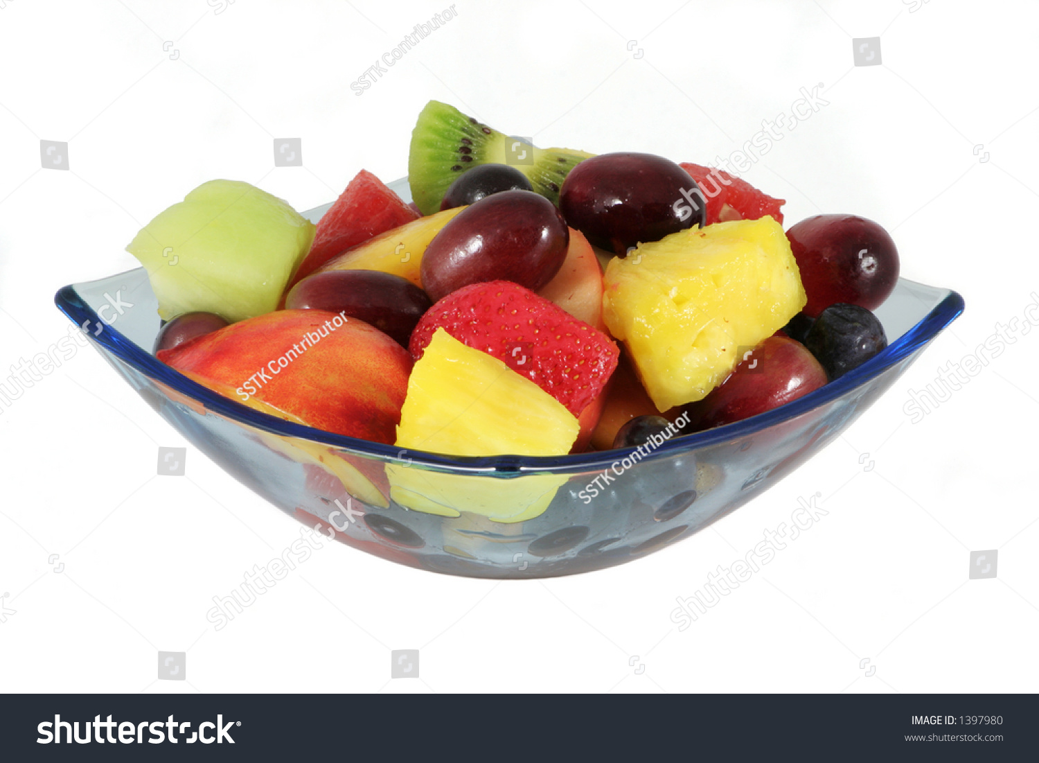 Fruit salad in a glass bowl #1397980