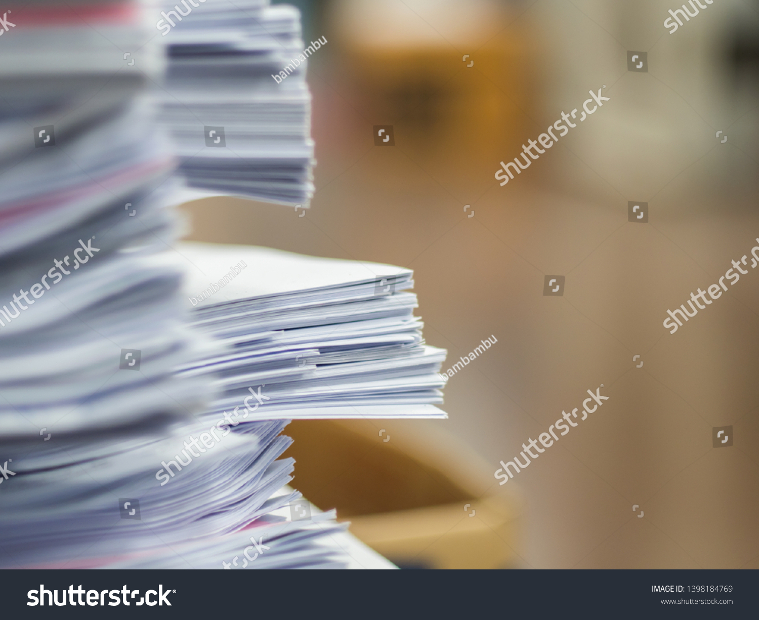 Stack of document on the table , business concept #1398184769