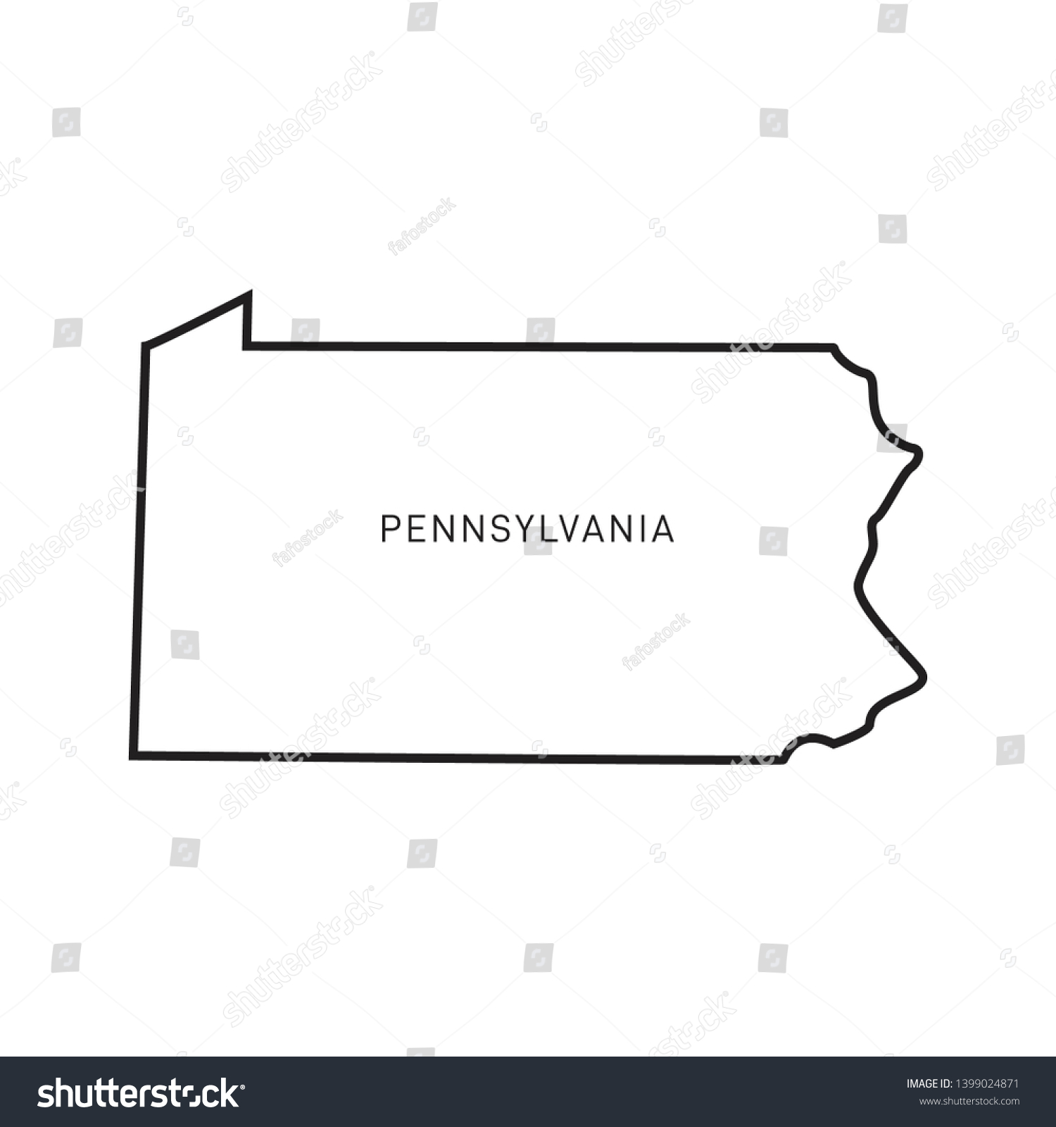 Pennsylvania Map Outline Vector Design Template Royalty Free Stock Avopix 1399024871
