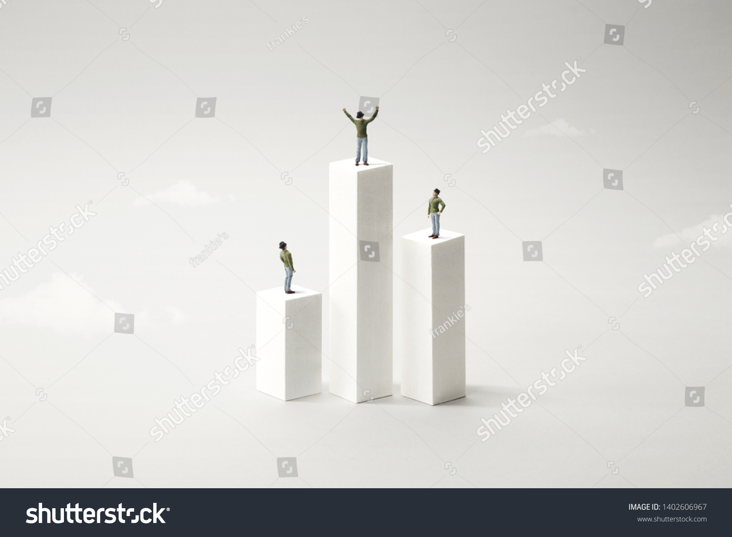 people standing on a podium, celebrating victory #1402606967