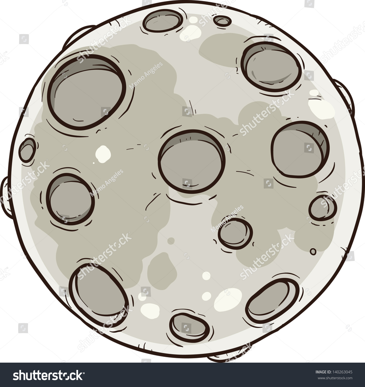 Cartoon moon. Vector clip art illustration. All Royalty Free Stock