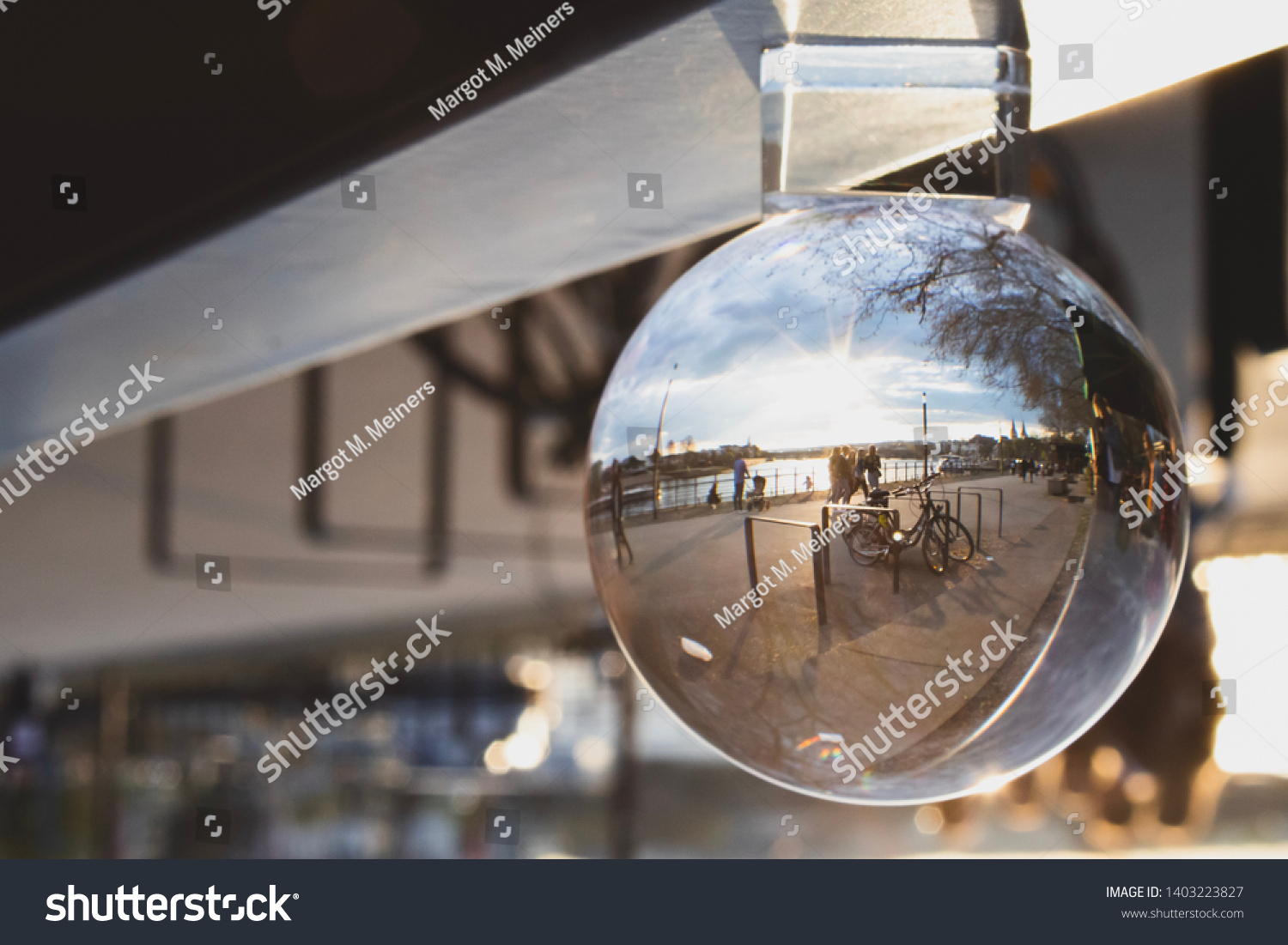 Moselle River in Germany through the glass ball  #1403223827