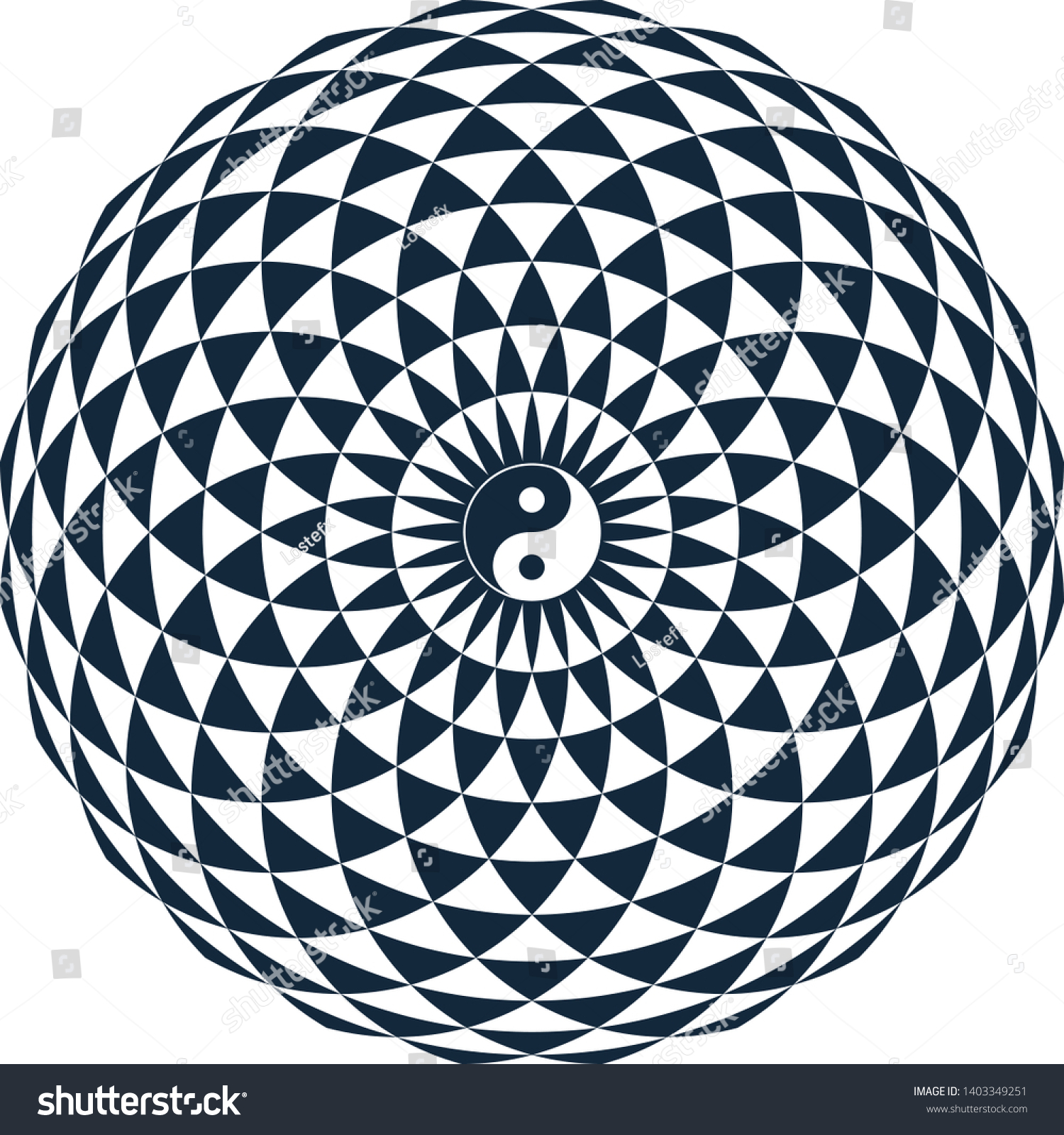 Torus Yin Yang Sacred Geometry Royalty Free Stock Vector 1403349251