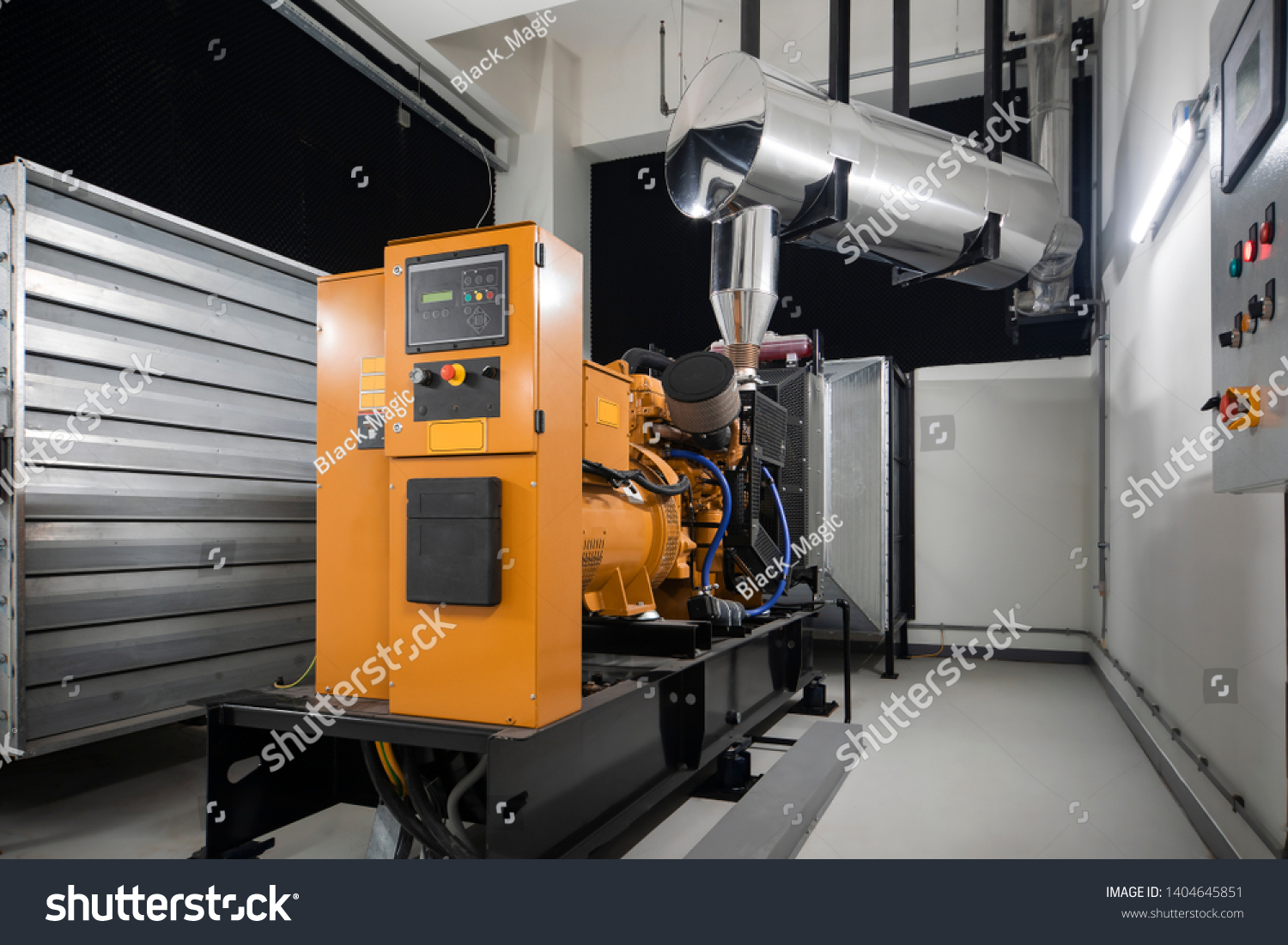 Generator. Diesel and gas industrial electric generator. #1404645851