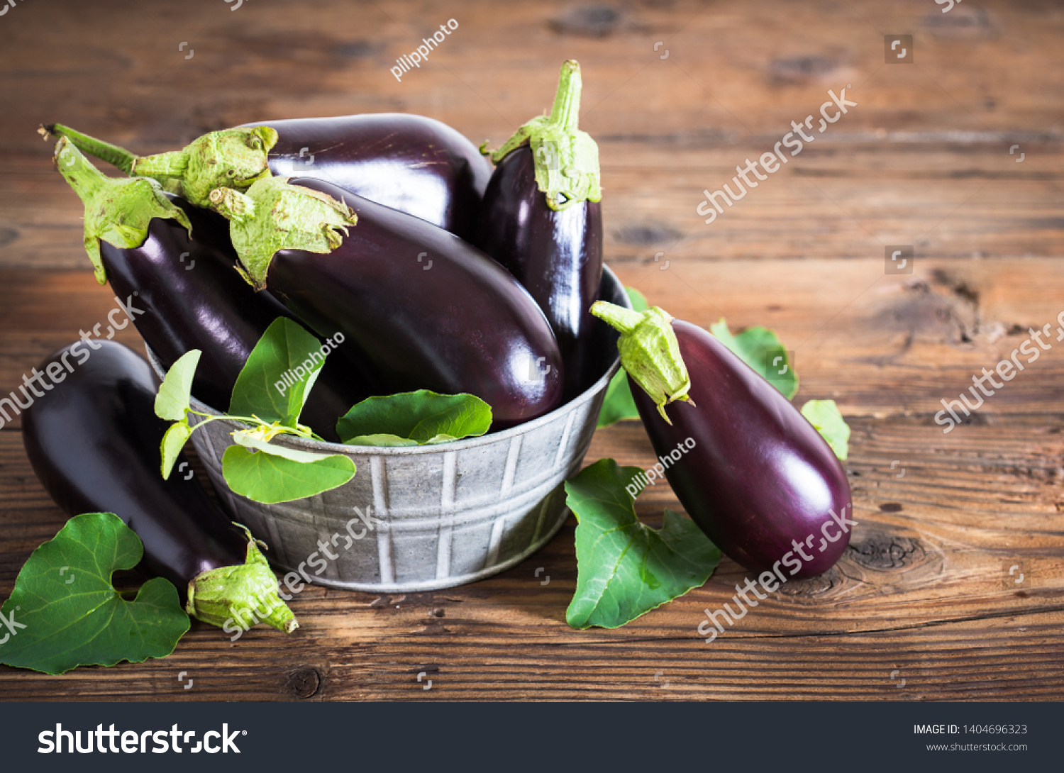 Frsh organic eggplant on the table #1404696323