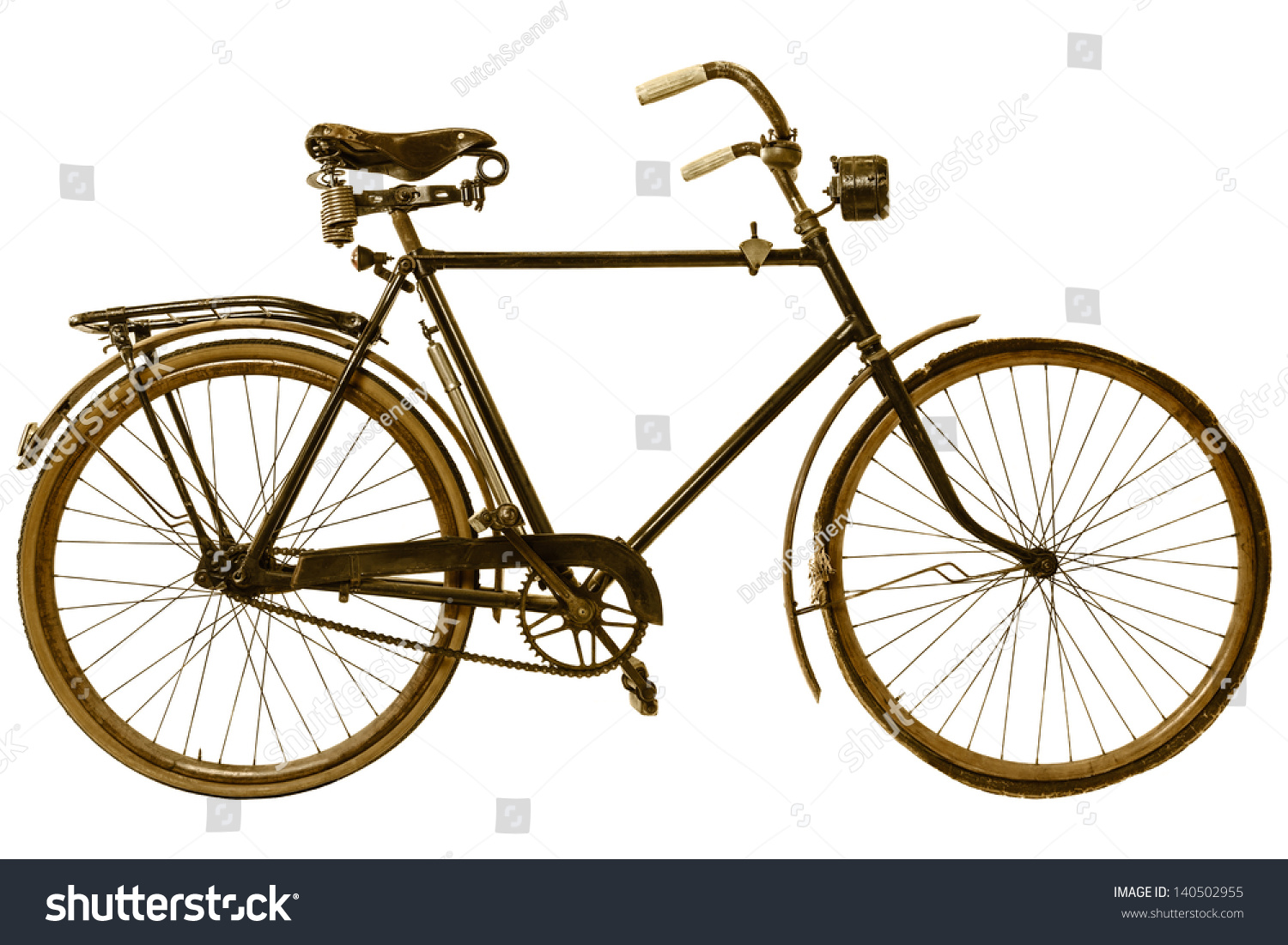 Retro styled image of a nineteenth century bicycle isolated on a white background #140502955