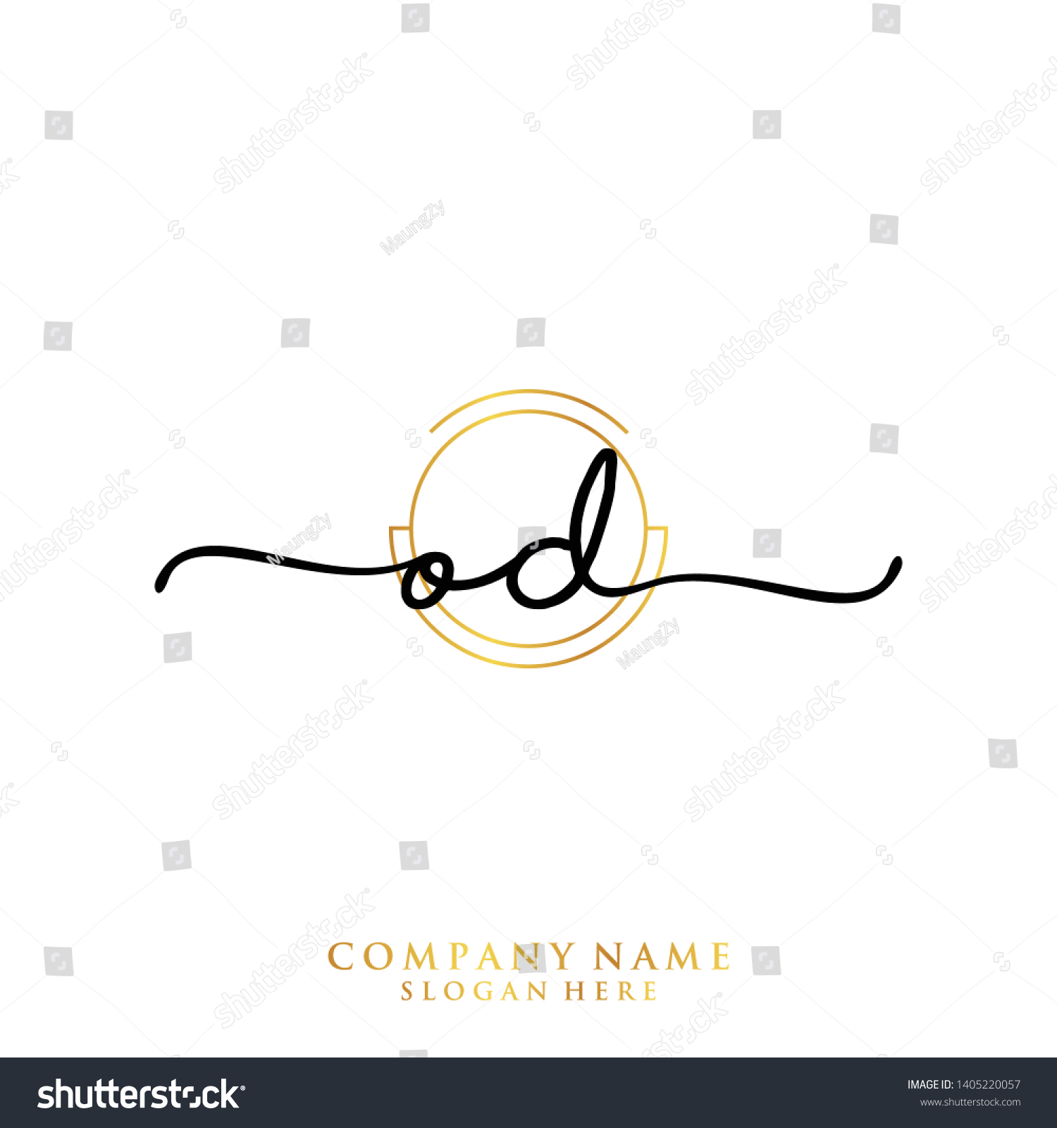 OD Initial handwriting logo template - Royalty Free Stock Vector ...