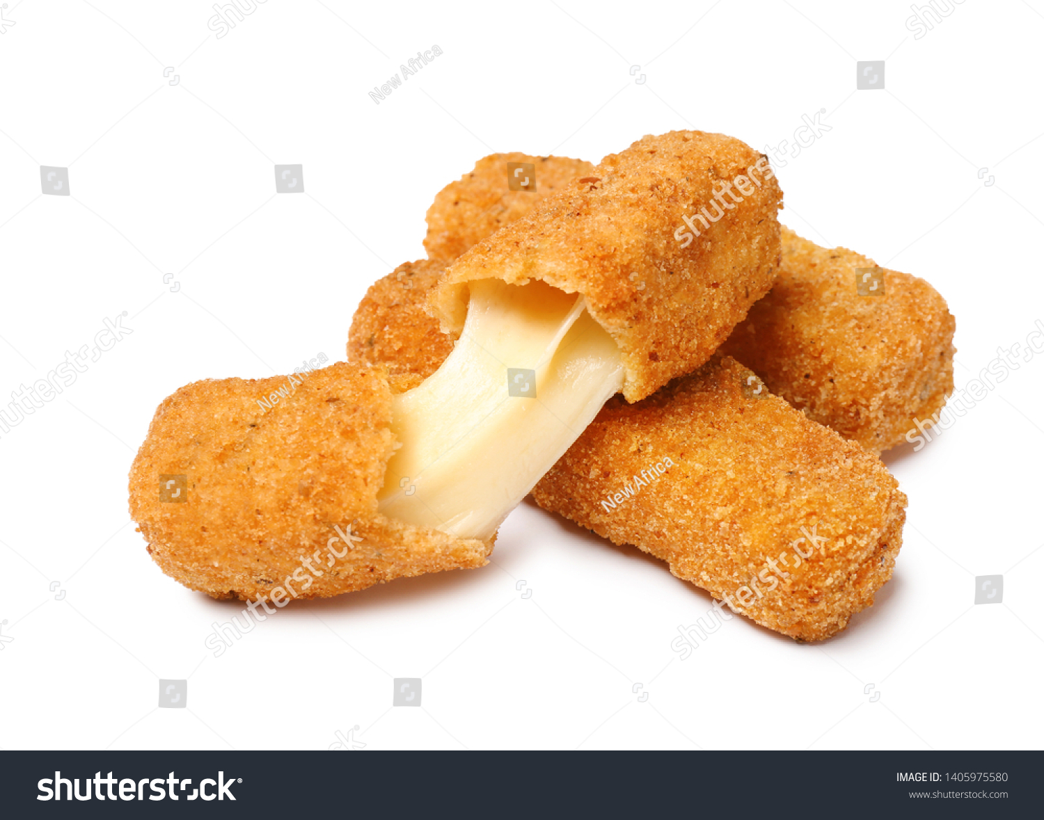Pile of tasty cheese sticks isolated on white #1405975580