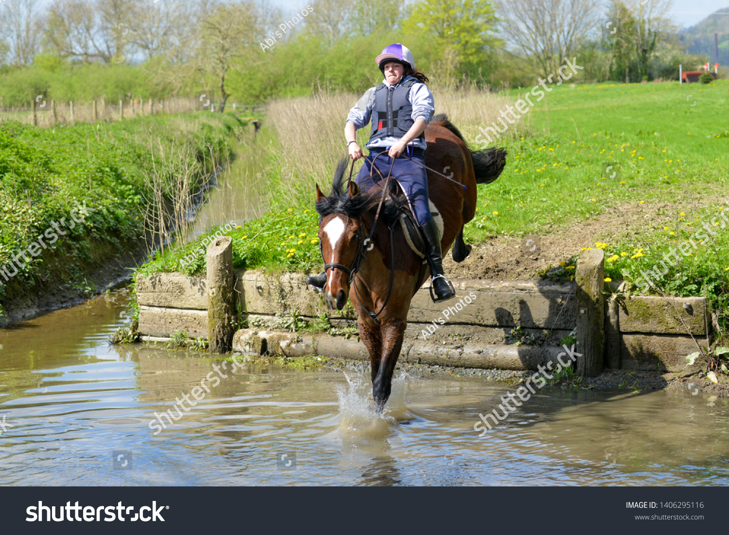 Just do it- a horse jumps down into a water jump.  #1406295116
