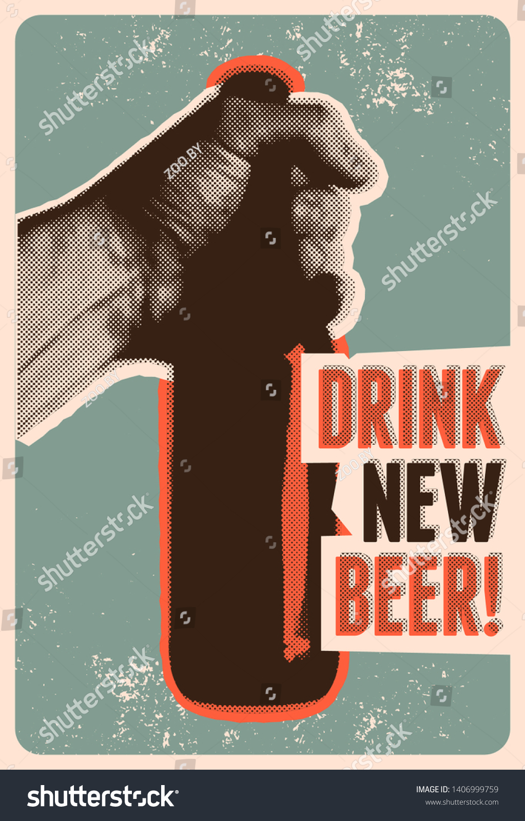 Drink New Beer Typographic Vintage Grunge Style Royalty Free Stock Vector 1406999759 