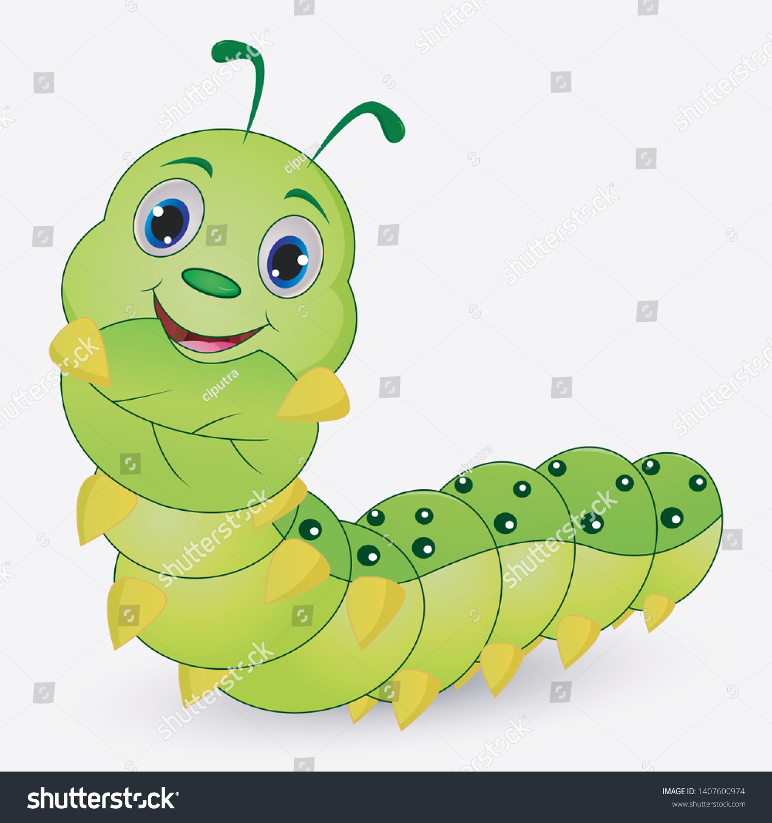 Cute caterpillar cartoon holding leaves - Royalty Free Stock Vector ...