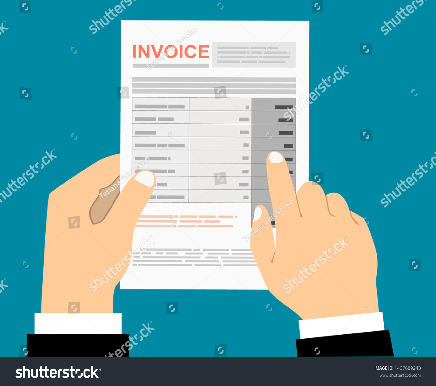 Hands hold invoice, vector design - Royalty Free Stock Vector ...