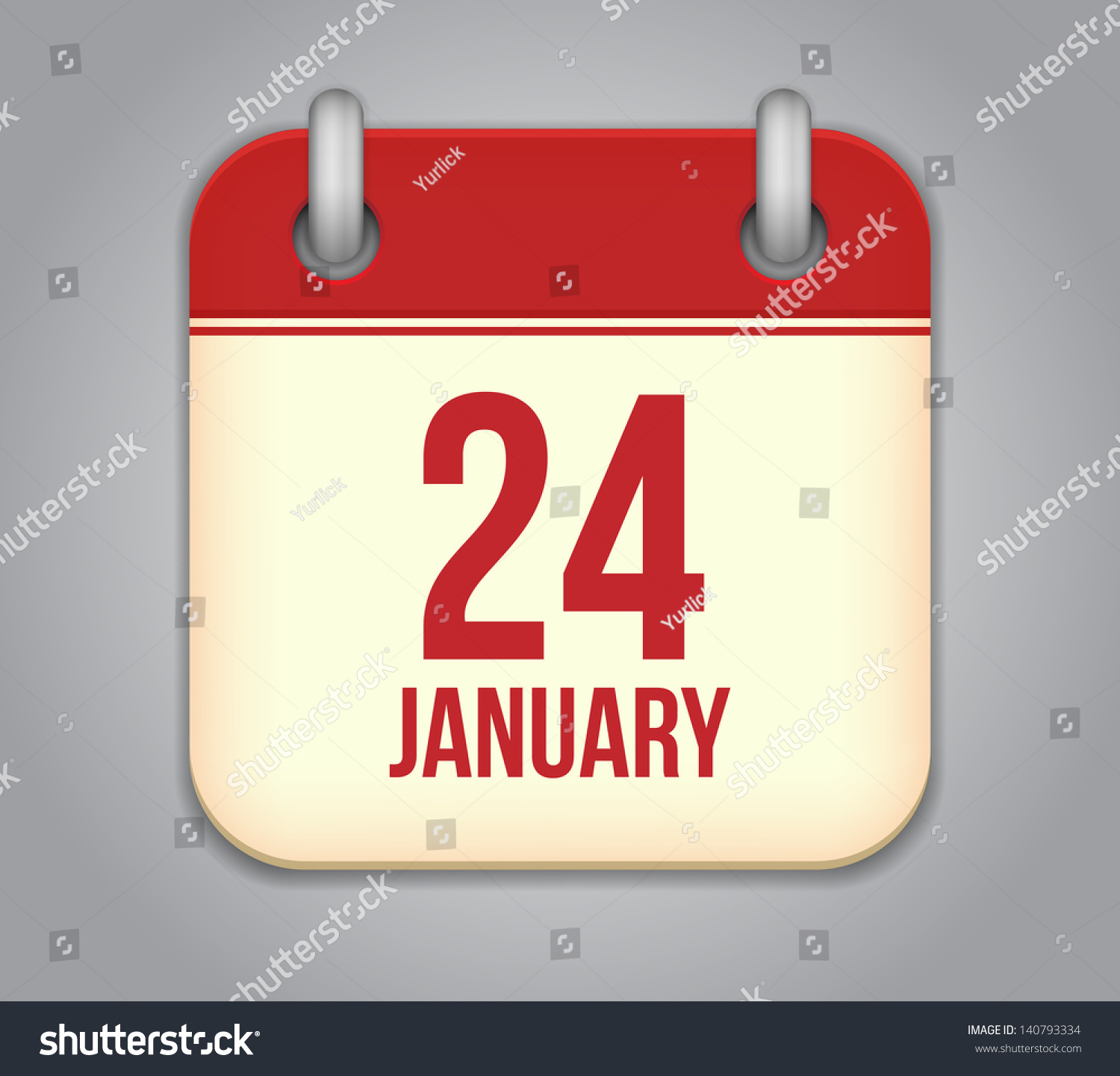 Vector calendar app icon. 24 January - Royalty Free Stock Vector ...