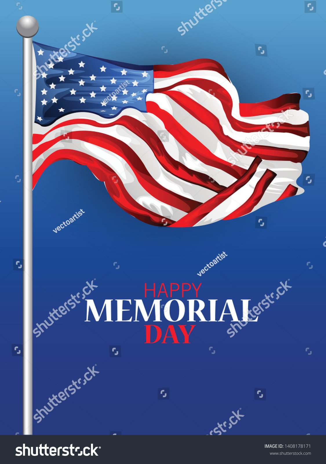 Vector Illustration Of Memorial Day Banner Usa Royalty Free Stock Vector 1408178171