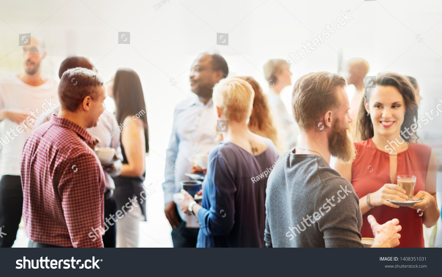 Diverse people at the office party #1408351031