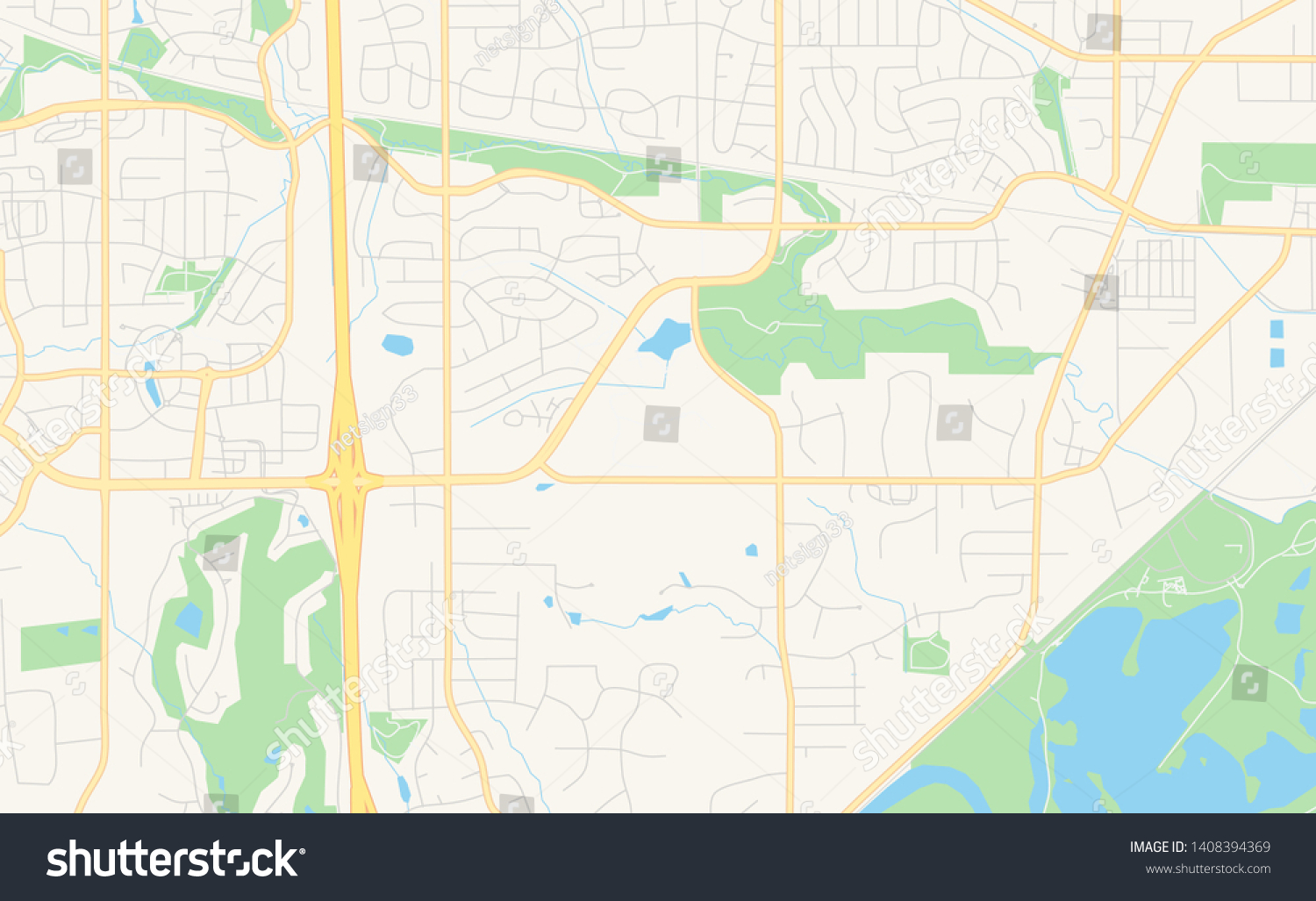 Empty vector map of West Des Moines, Iowa, USA, - Royalty Free Stock ...