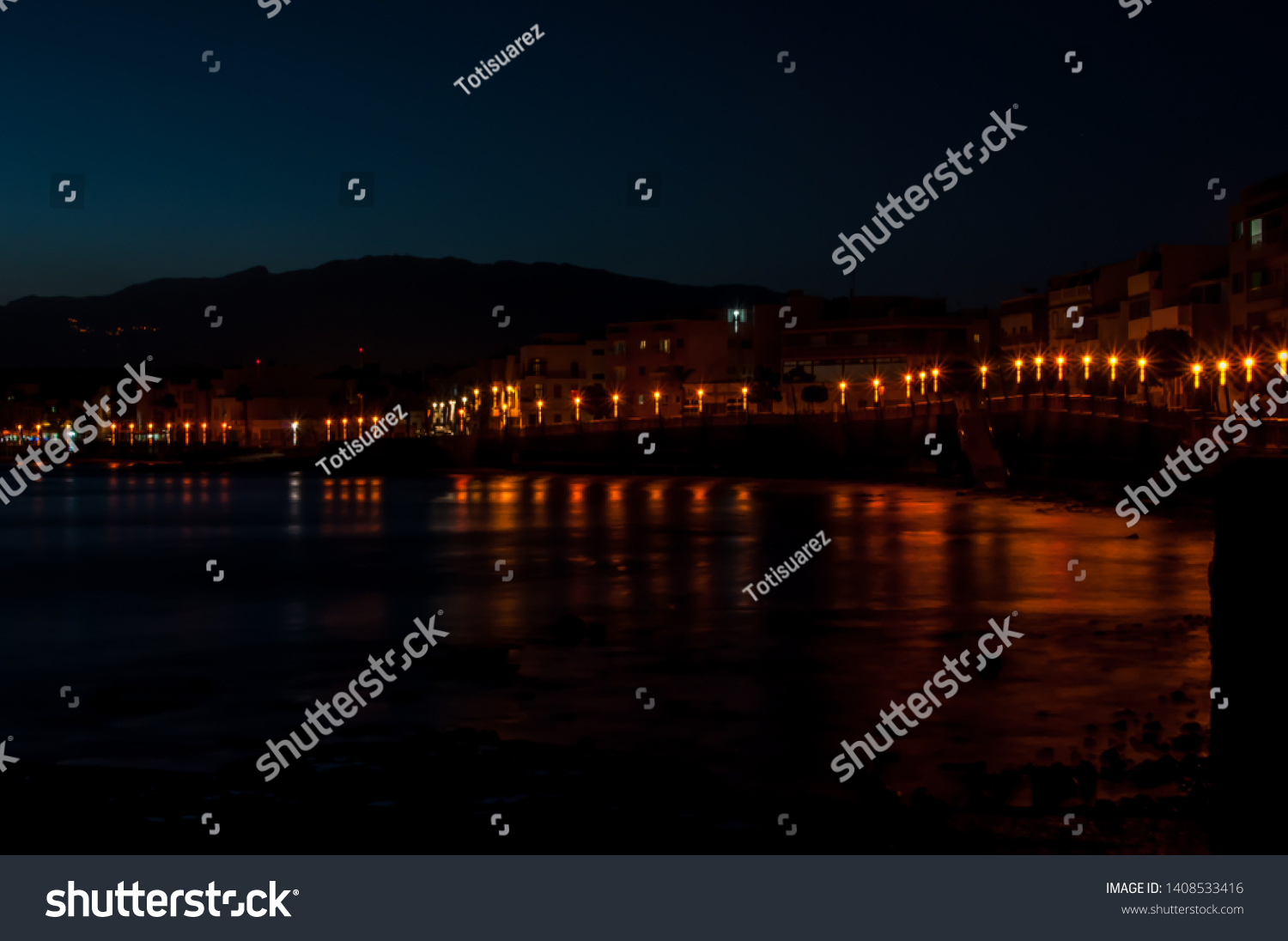 
night landscape with background lights #1408533416