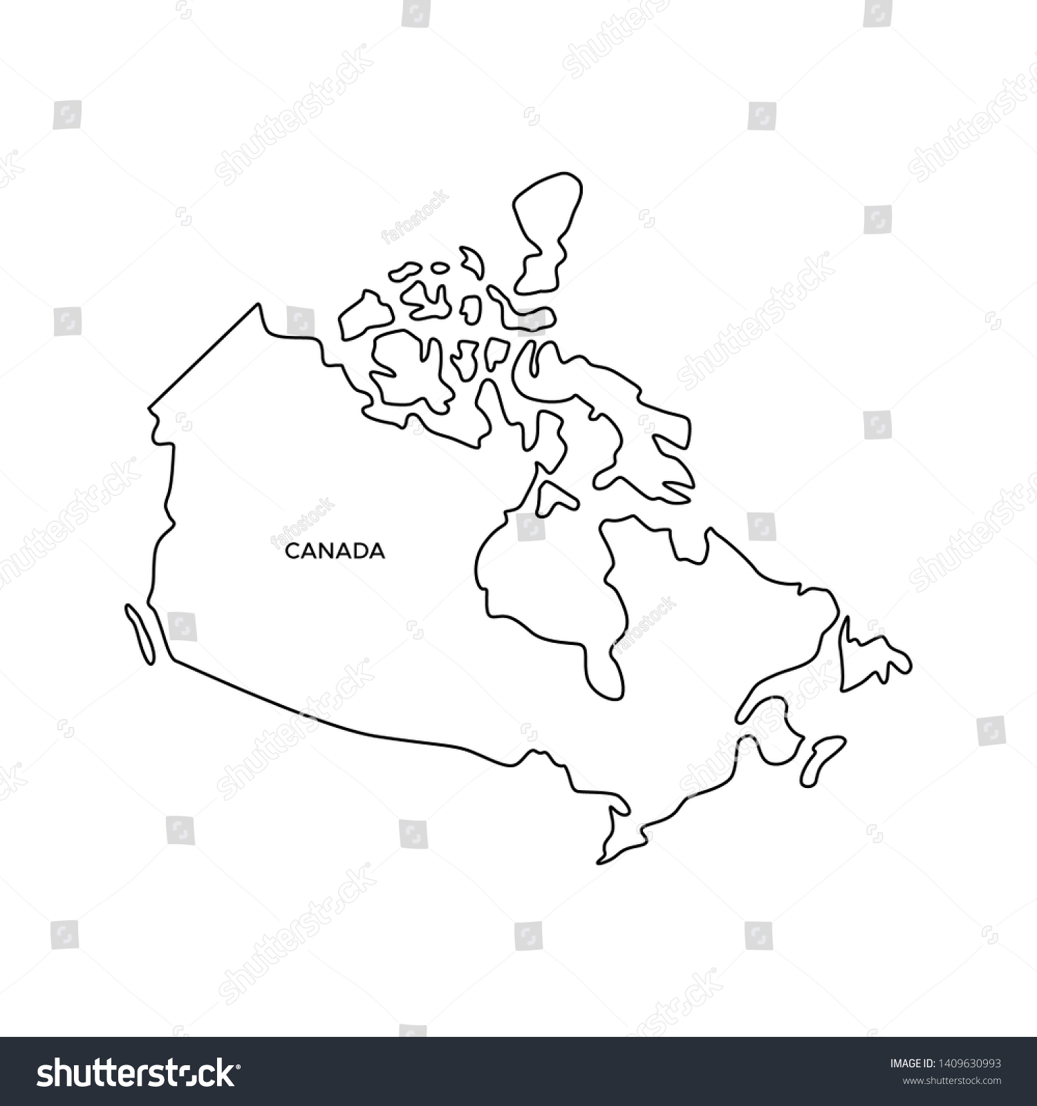 Outline Map of Canada Vector Design Template. - Royalty Free Stock ...