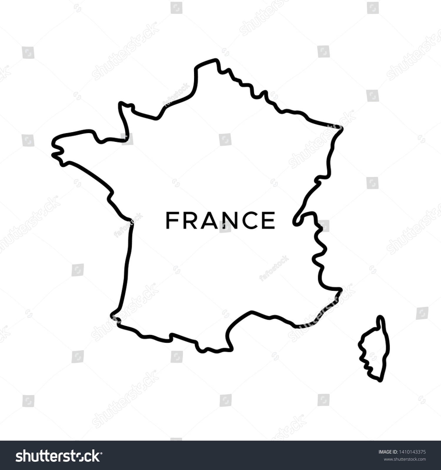 Outline Map of France Vector Design Template. - Royalty Free Stock ...