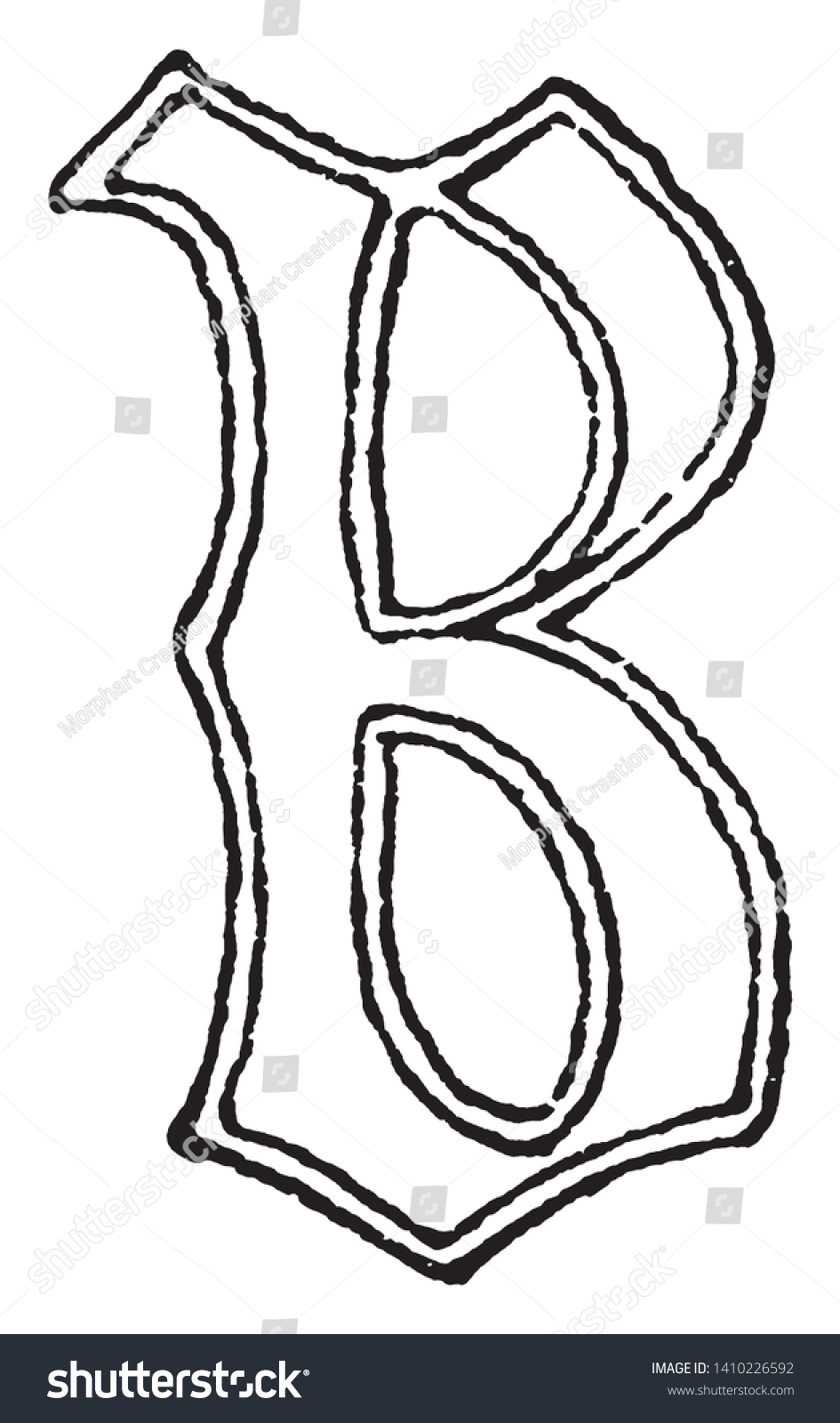 An Old English Letter B, Vintage Line Drawing Or - Royalty Free Stock ...