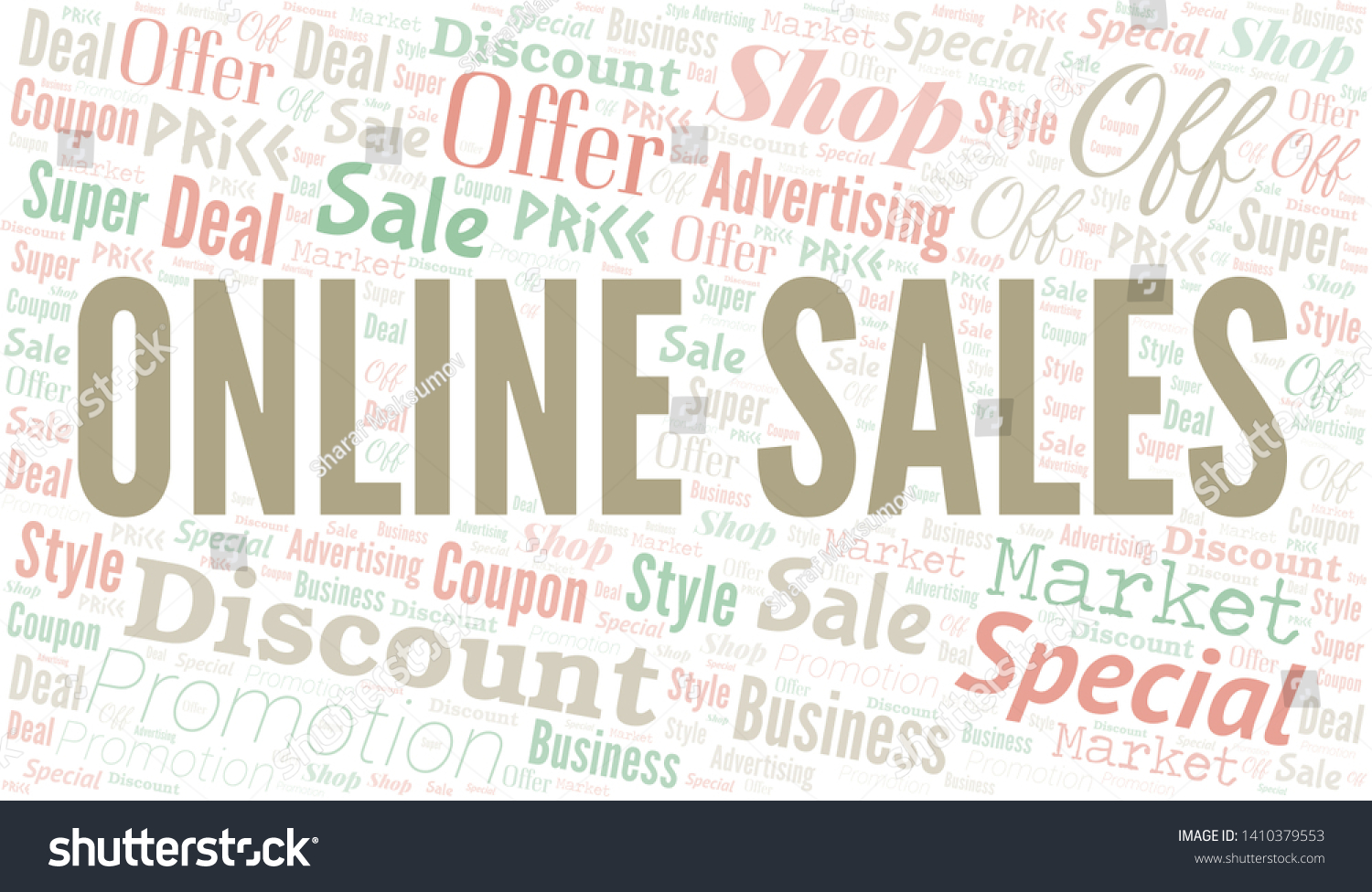 Online Sales Word Cloud. Wordcloud Made With - Royalty Free Stock 