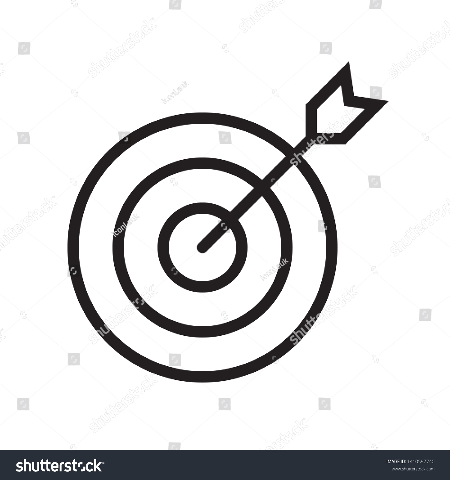 Target icon in trendy outline style design. Vector graphic illustration. Target symbol for website design, logo, app, and ui. Editable vector stroke. EPS 10. #1410597740