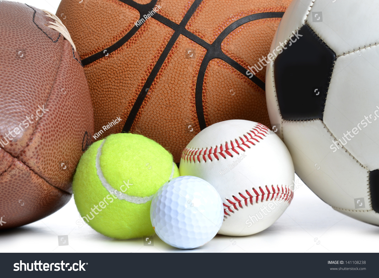sports balls on white background #141108238