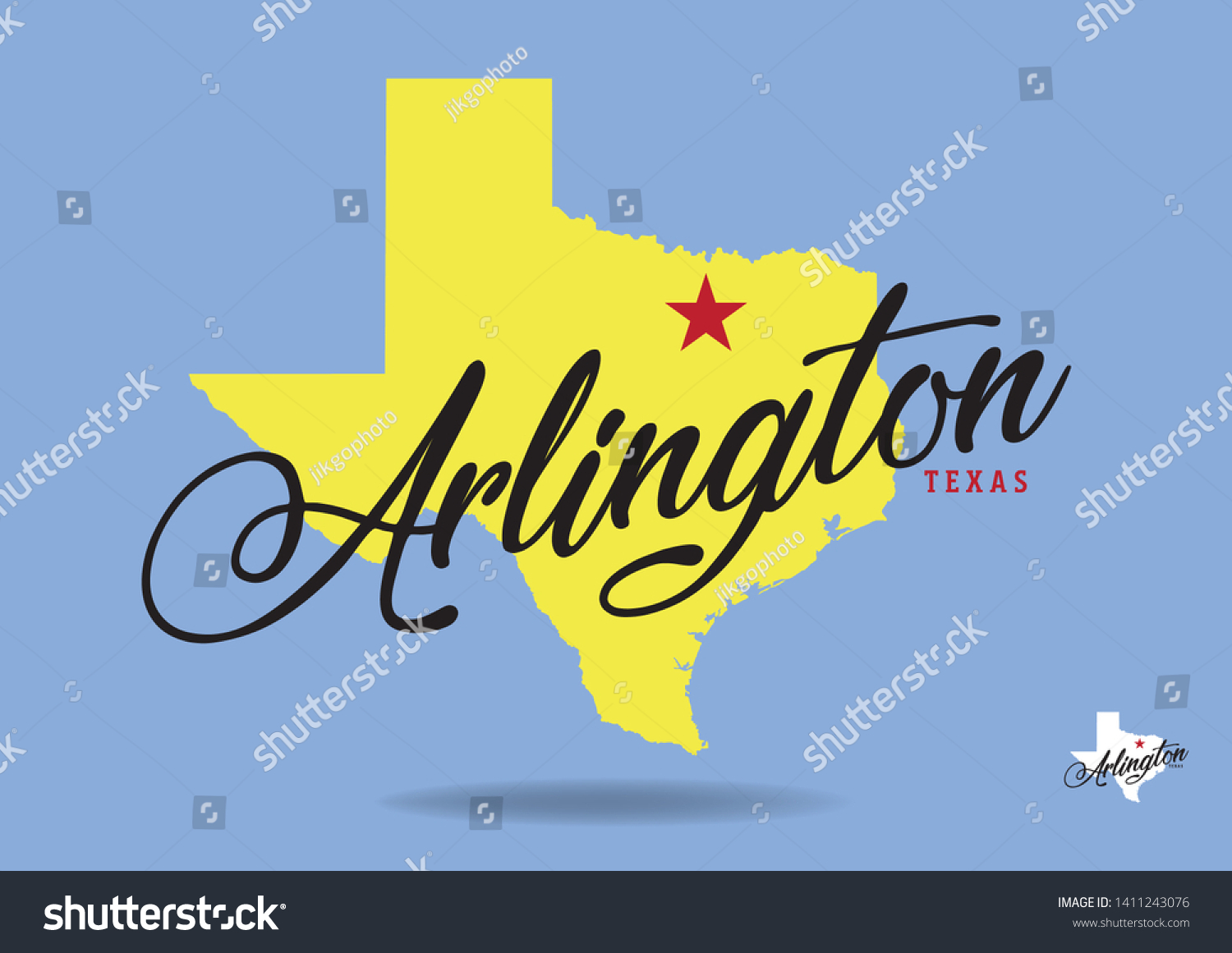 Arlington Texas Logo modern design with Texas - Royalty Free Stock ...