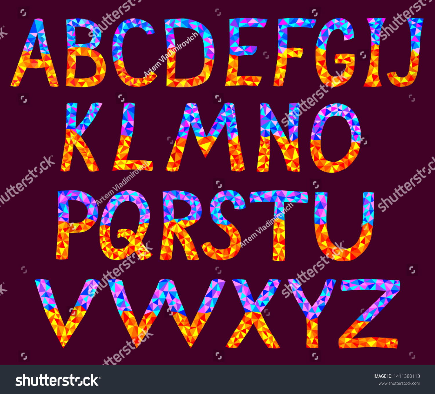 The Alphabet Of English Letters Vector Royalty Free Stock Vector 1411380113