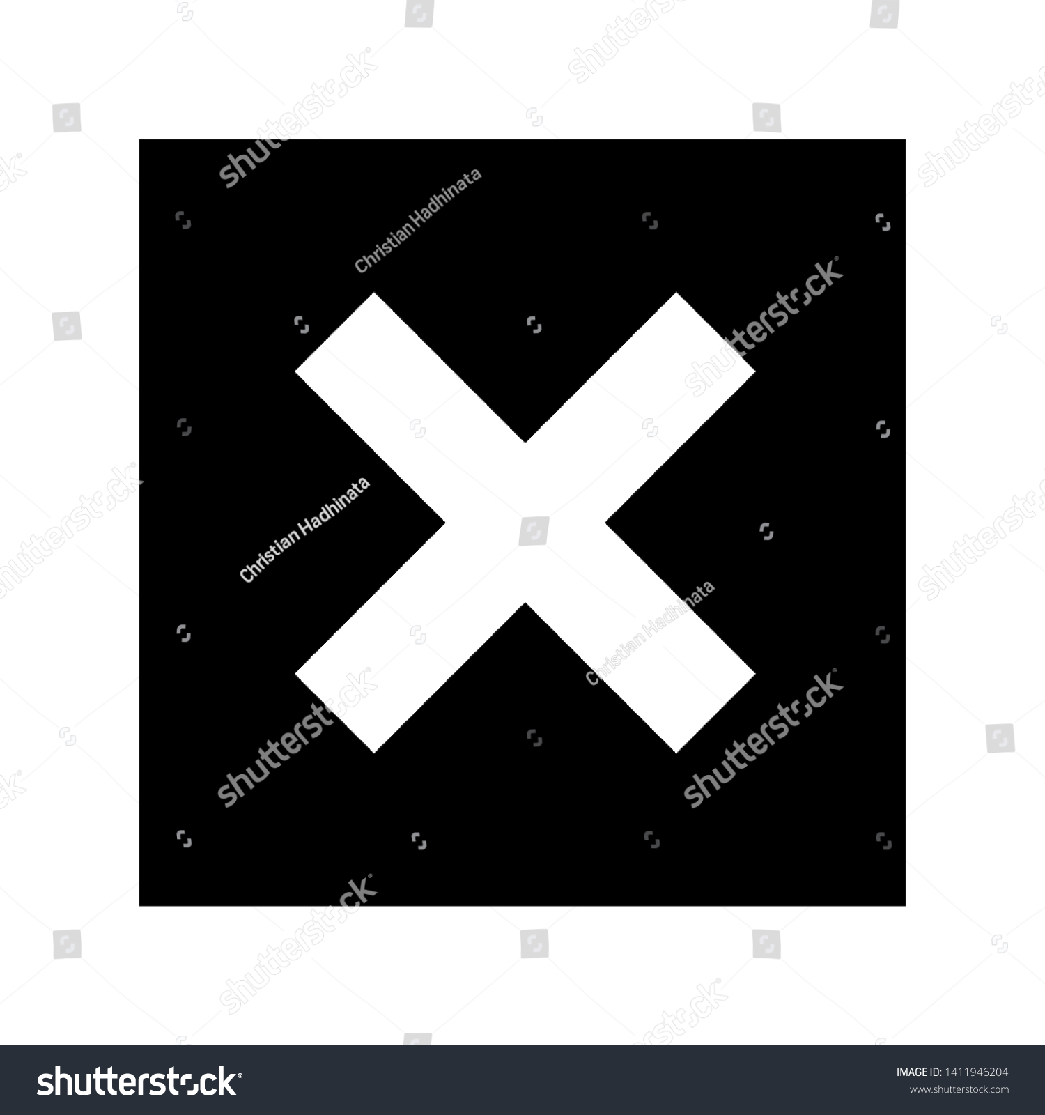 close button icon in black background - Royalty Free Stock Vector ...