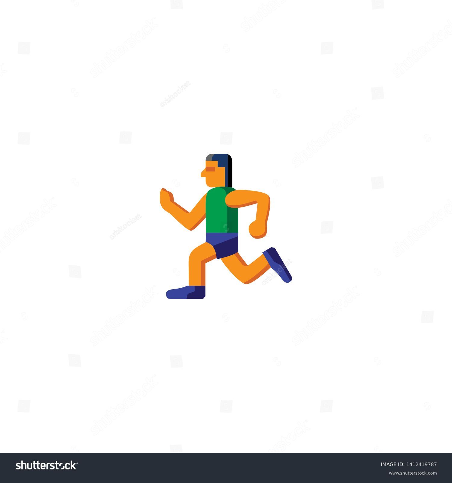 Isolated Running Man Vector Icon, Emoji, - Royalty Free Stock Vector ...