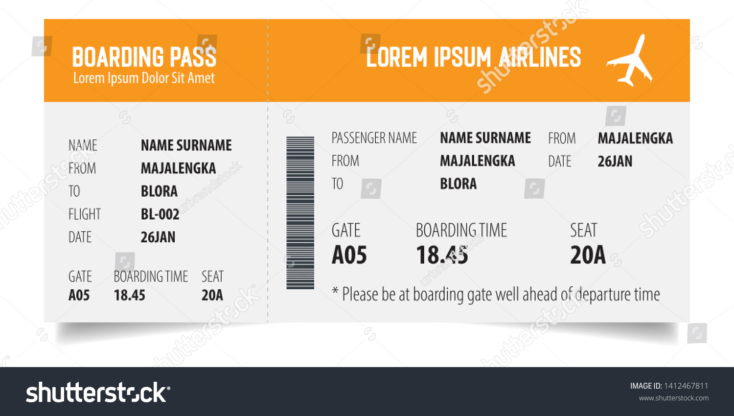 Boarding pass isolated template on white - Royalty Free Stock Vector ...